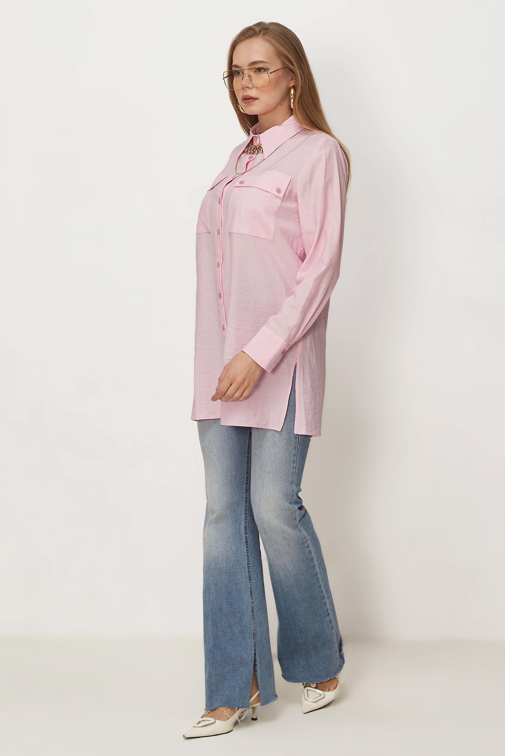 Hijab-Kleidung ROSA HEMDKRAGEN TUNIKA 46465