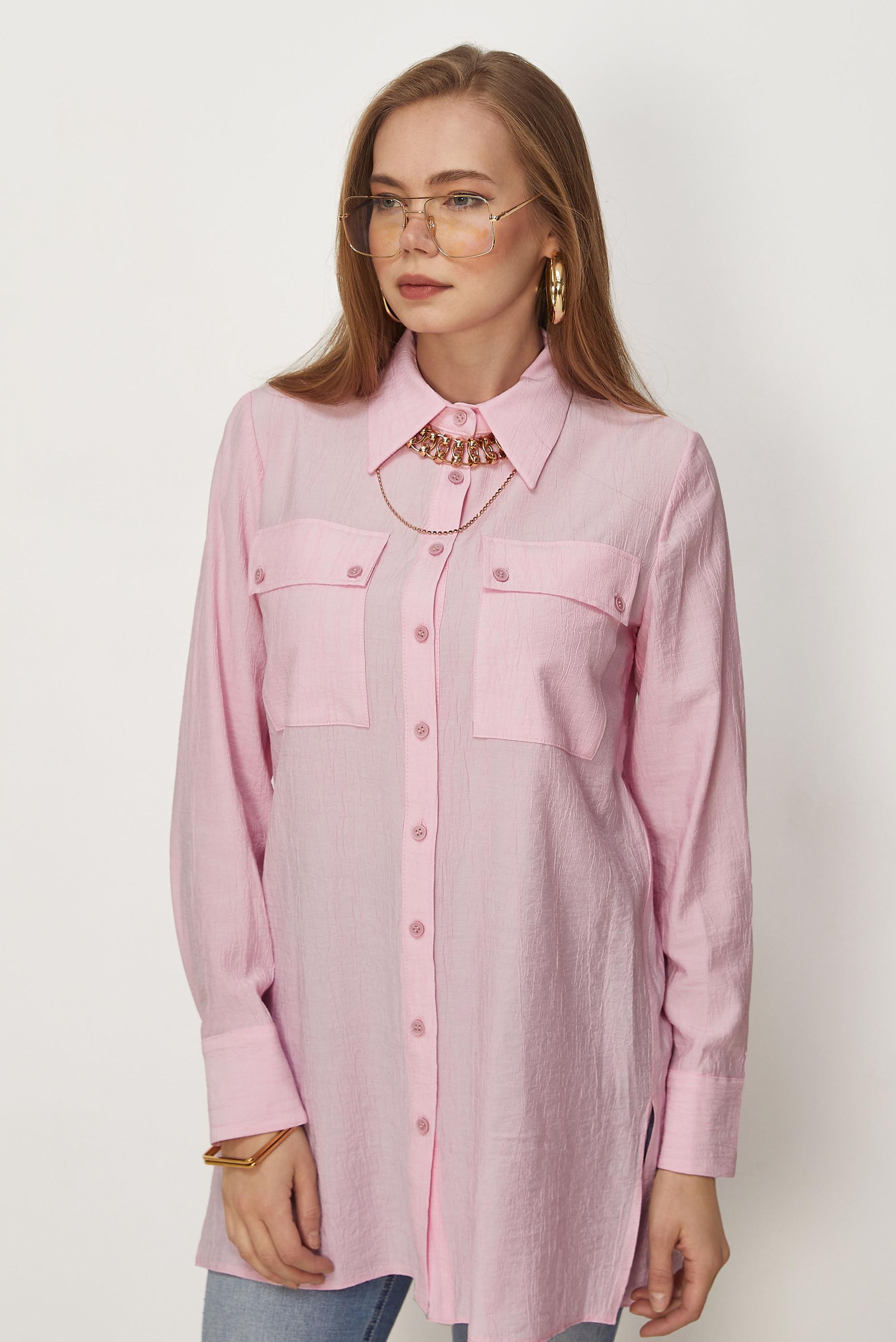 Hijab-Kleidung ROSA HEMDKRAGEN TUNIKA 46465