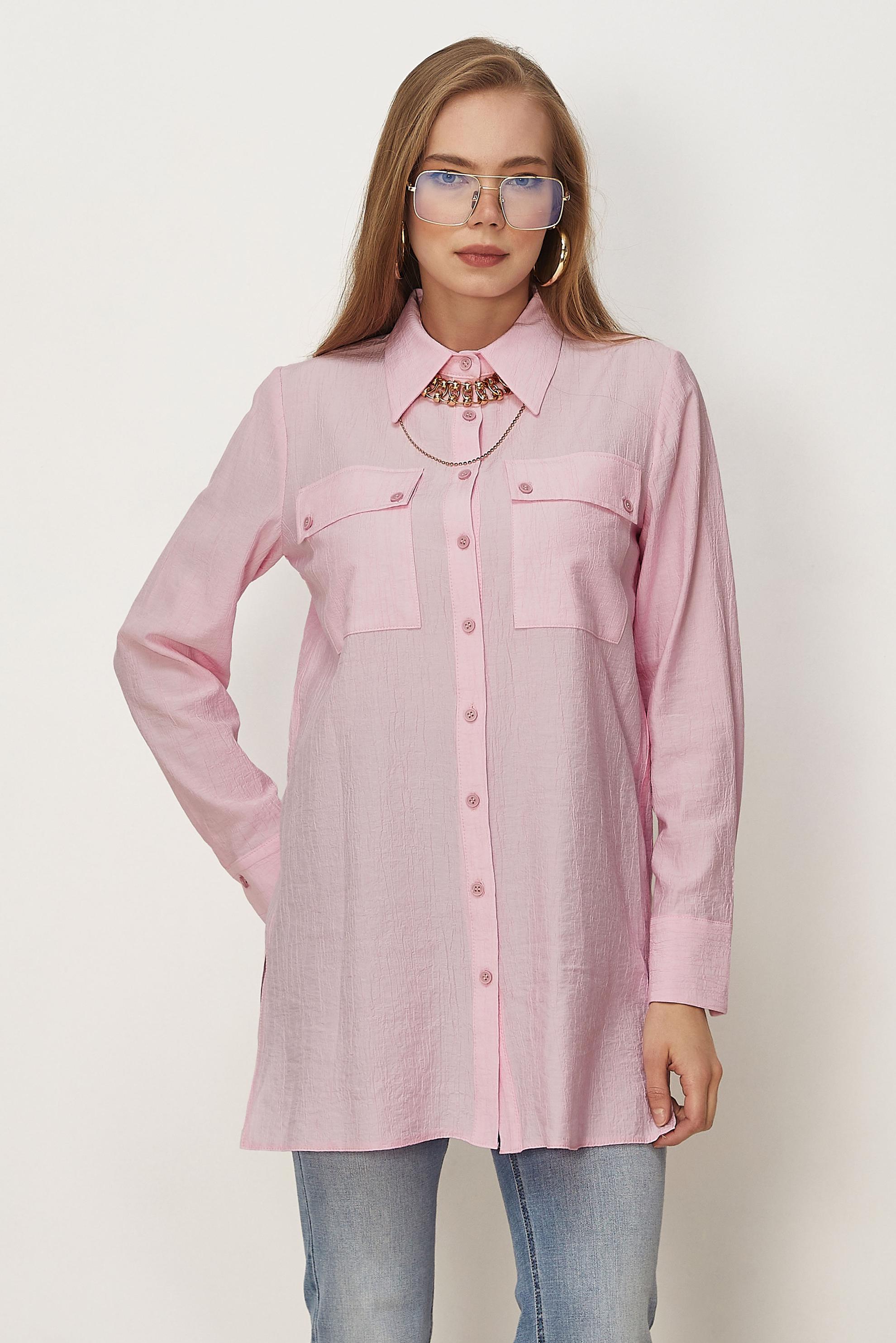 Hijab-Kleidung ROSA HEMDKRAGEN TUNIKA 46465