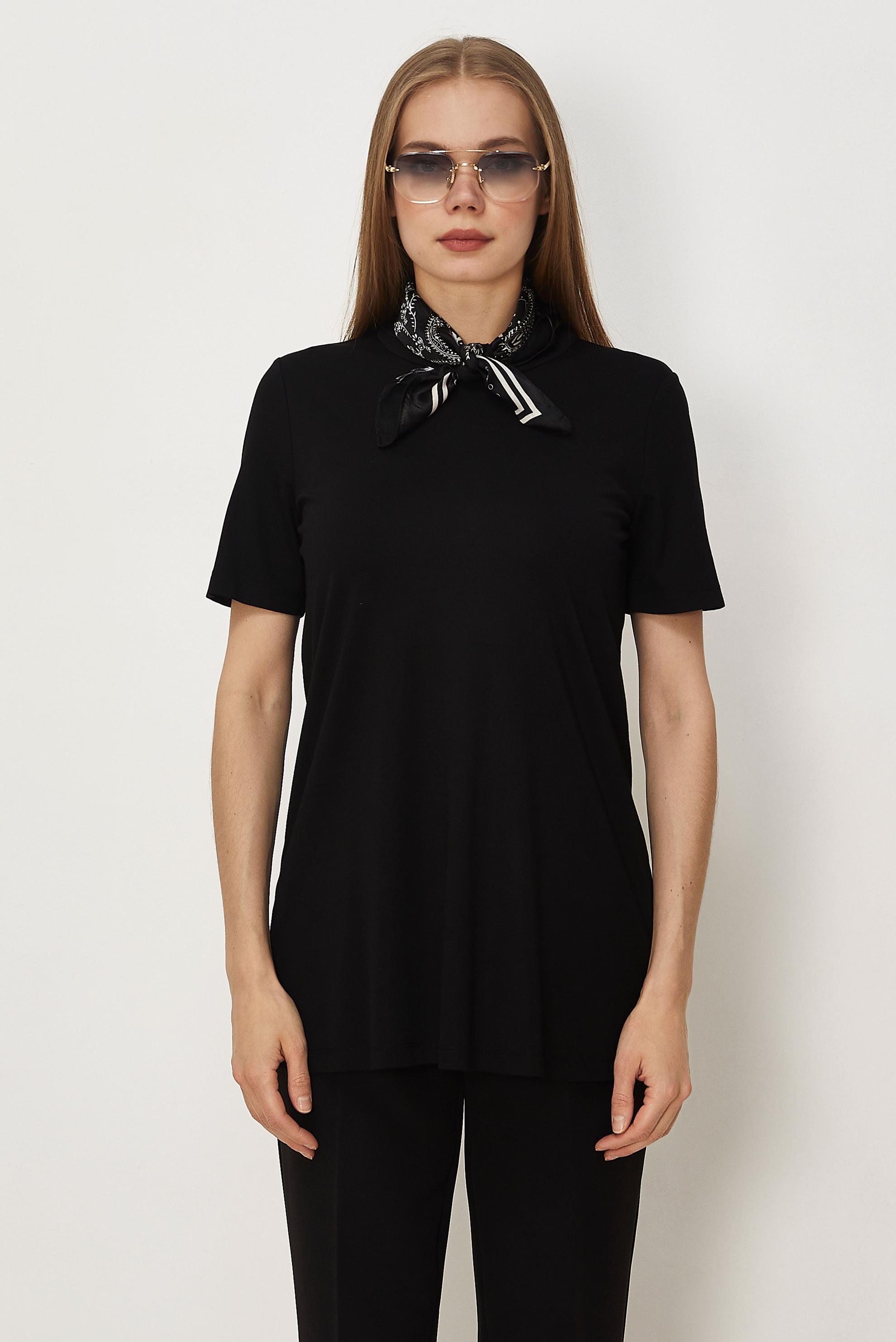 Hijab-Kleidung SCHWARZ KURZARM-TUNIKA 46494