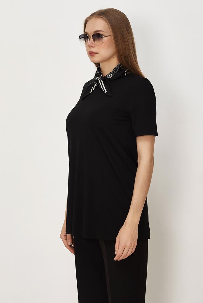 Hijab-Kleidung SCHWARZ KURZARM-TUNIKA 46494 - ALVİNA