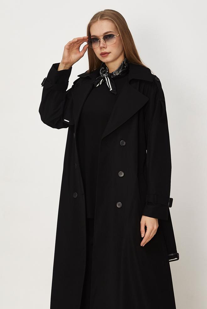 Hijab-Kleidung SCHWARZ KURZARM-TUNIKA 46494 - ALVİNA