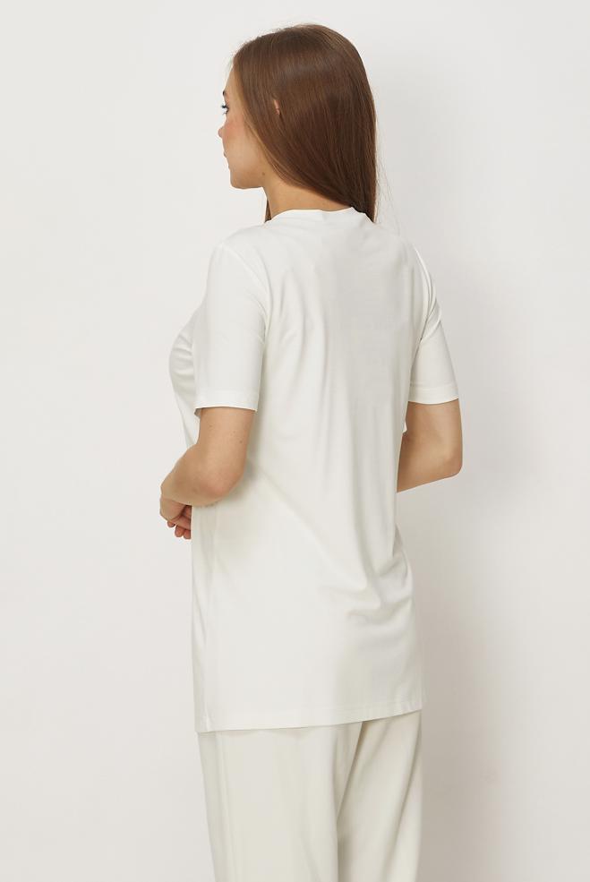 Hijab-Kleidung WEISS KURZARM-TUNIKA 46494 - ALVİNA