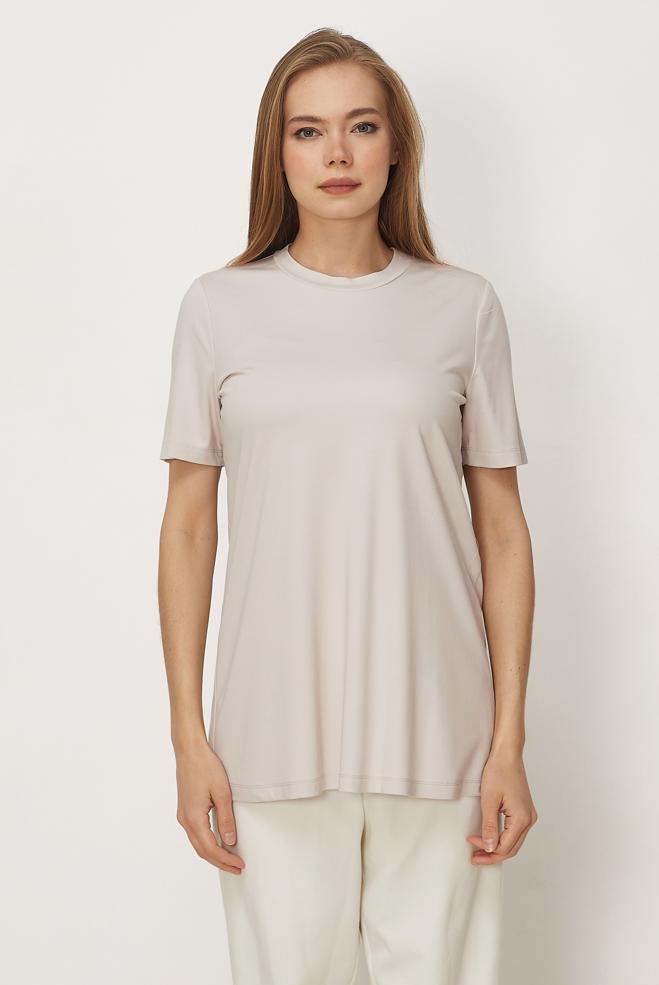 Hijab-Kleidung ECRU KURZARM-TUNIKA 46494 - ALVİNA