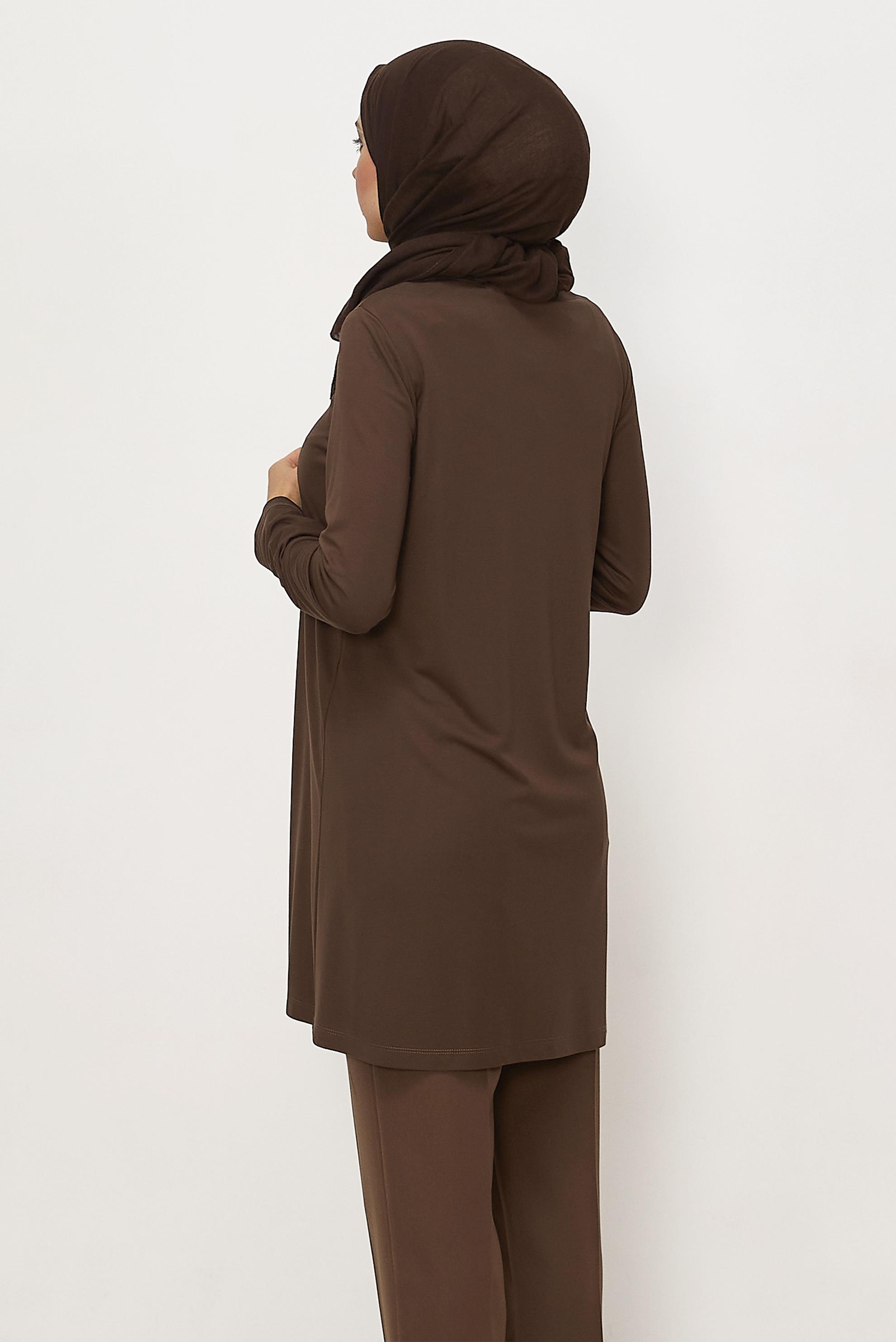Vêtements hijab BRUN TUNIQUE À COL ROND 46497
