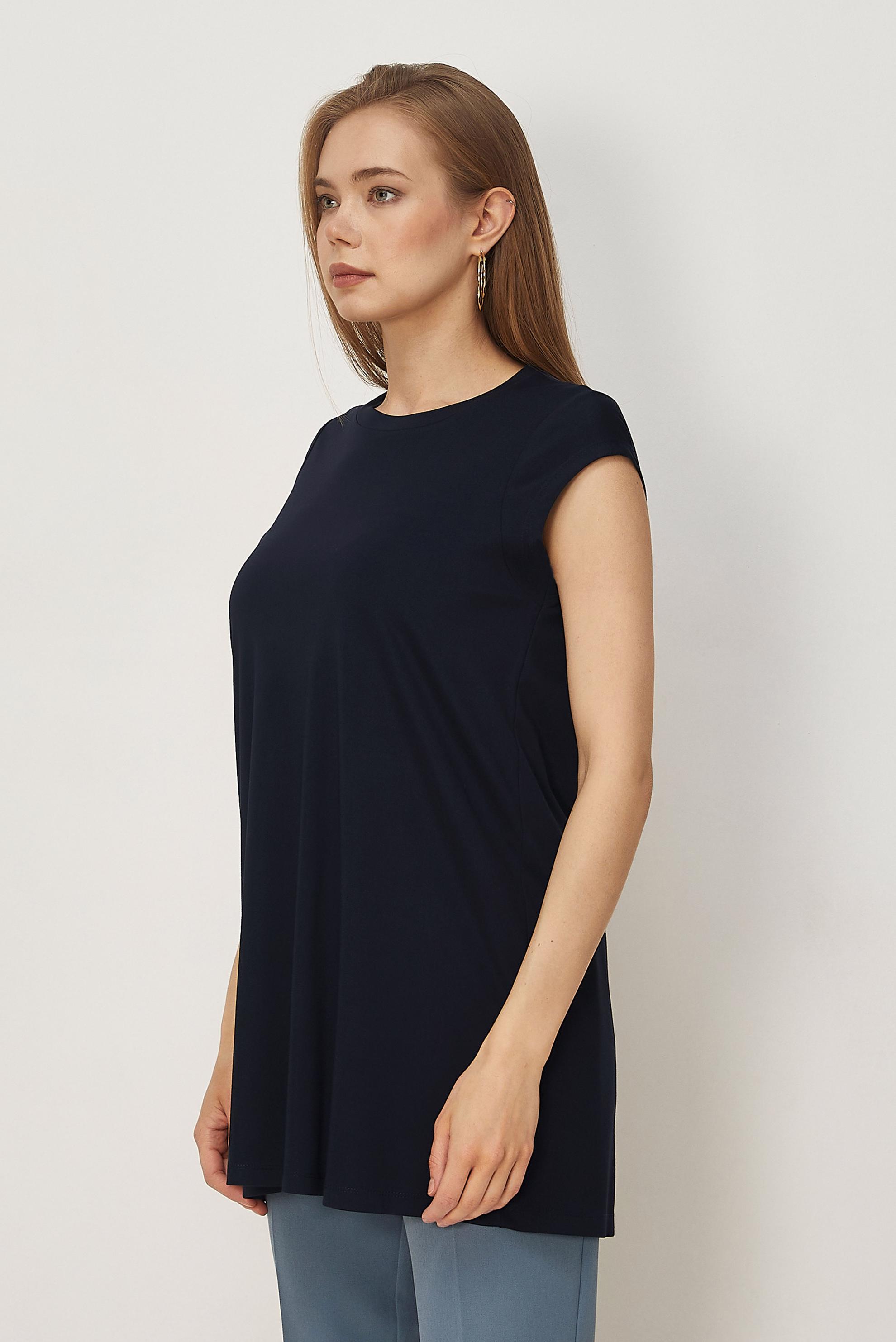 Hijab clothing NAVY BLUE SHORT SLEEVED TUNIC 46498