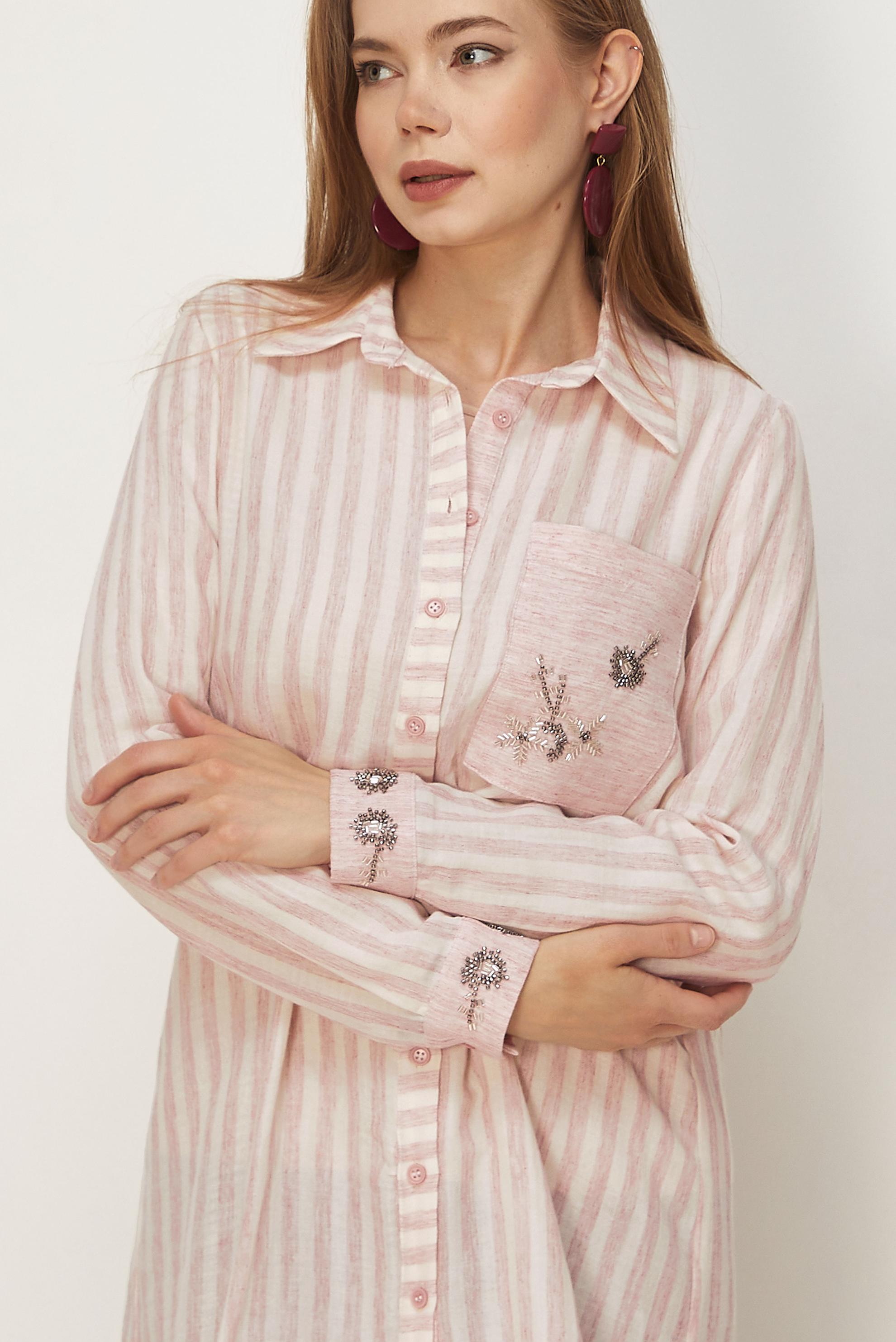 Vêtements hijab ROSE TUNIQUE EN MOUSSELINE À COL CHEMISE 46525