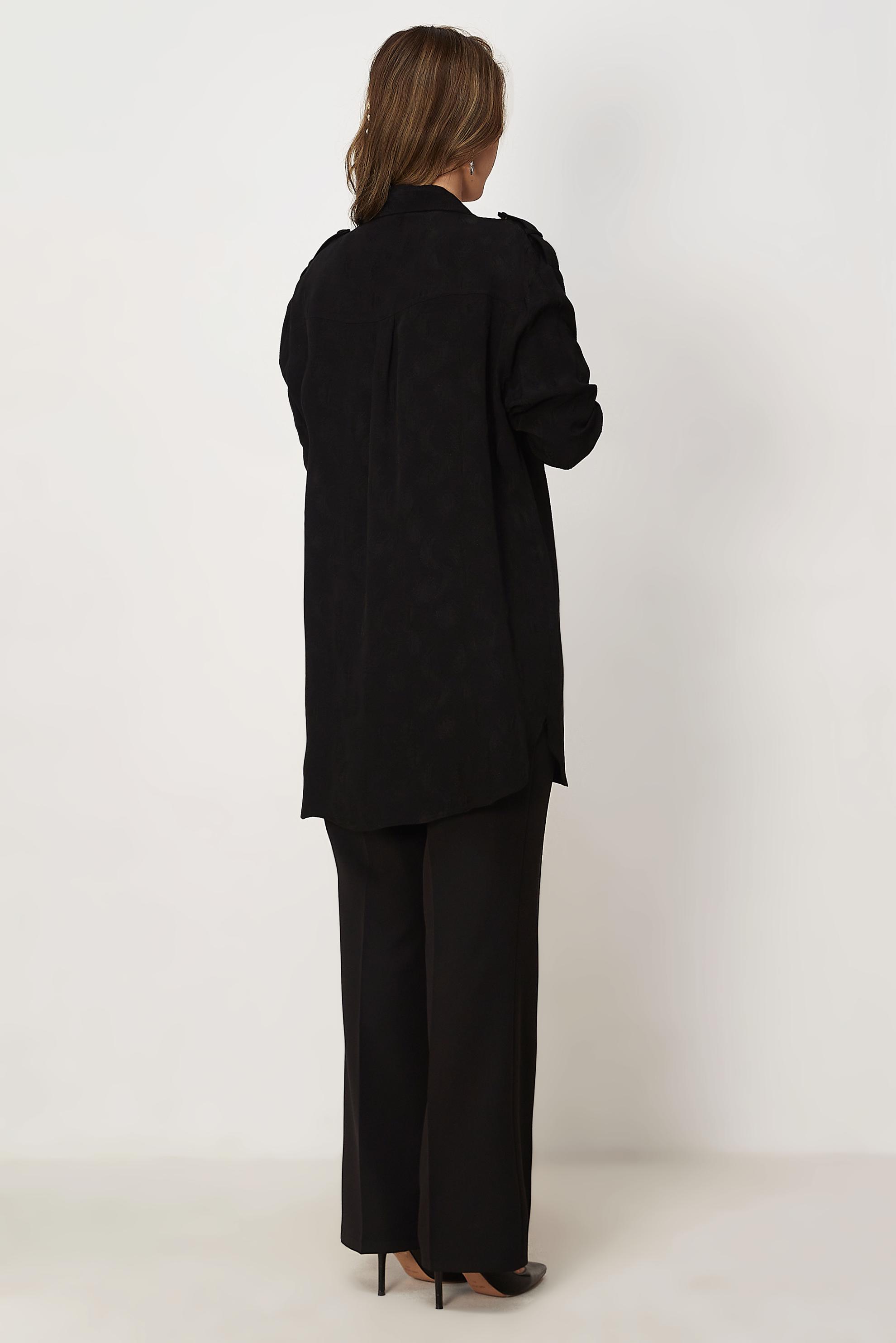 Hijab-Kleidung SCHWARZ SATIN JACQUARD TUNIKA 46565