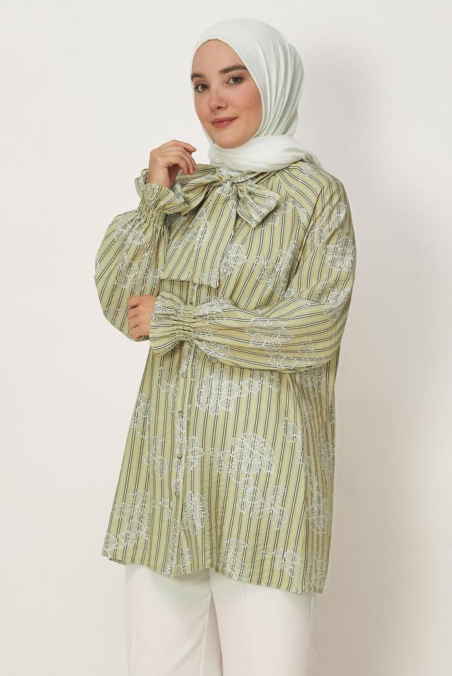 Tesettür giyim BEJ 46571 VİSCON 2468 TUNİK 38-44 TEK40 - ALVİNA