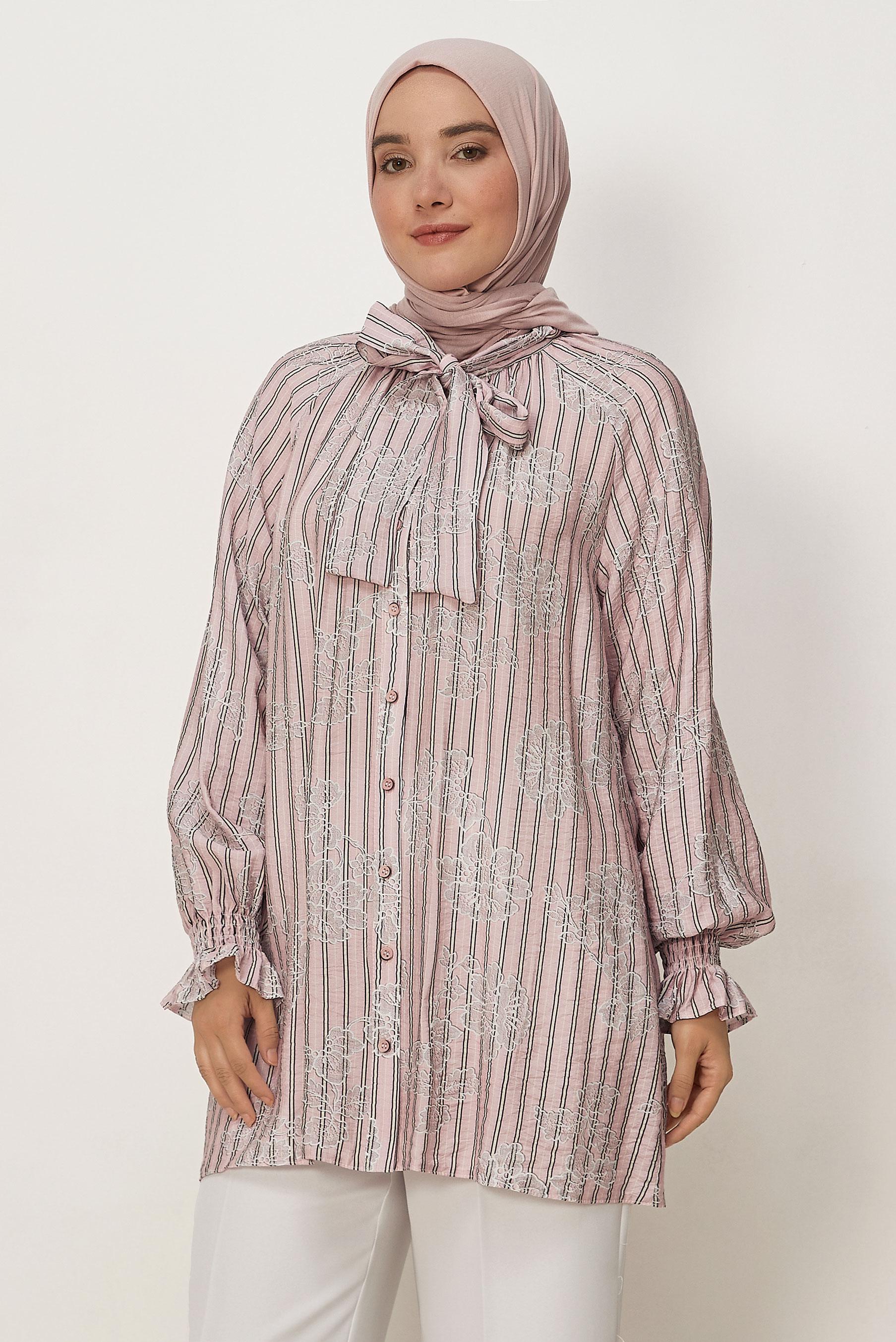 Tesettür giyim PEMBE 46571 VİSCON 2468 TUNİK 38-44 TEK40