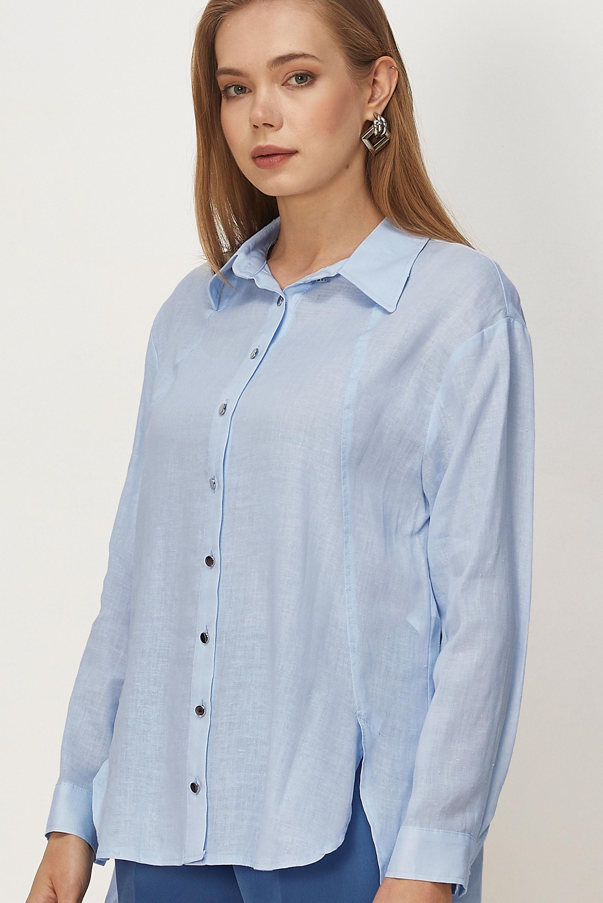 Vêtements hijab BEIGE TUNIQUE EN LIN À COL CHEMISE 46581