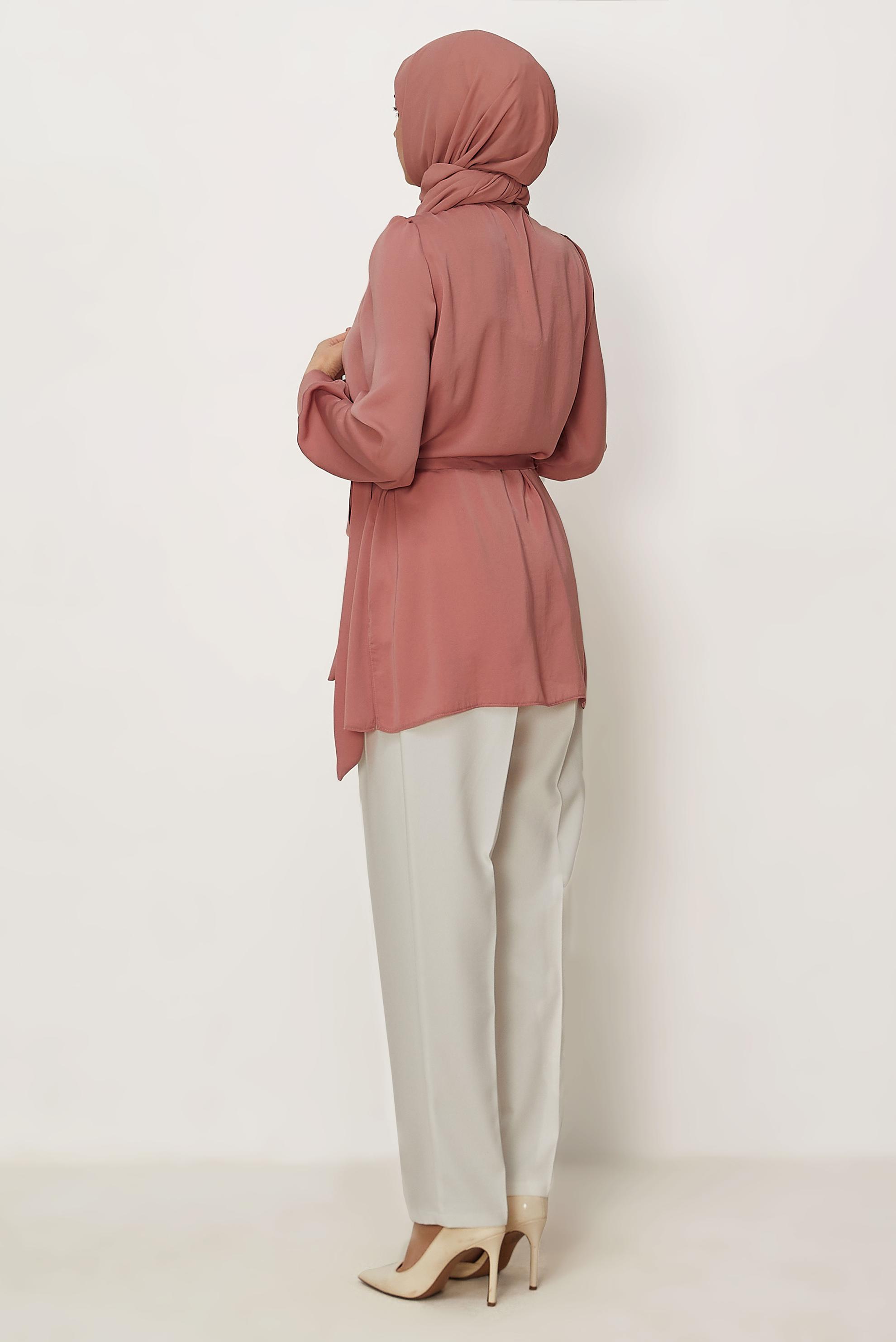 Hijab clothing POWDER BELTED GEM DETAILED TUNIC 46585