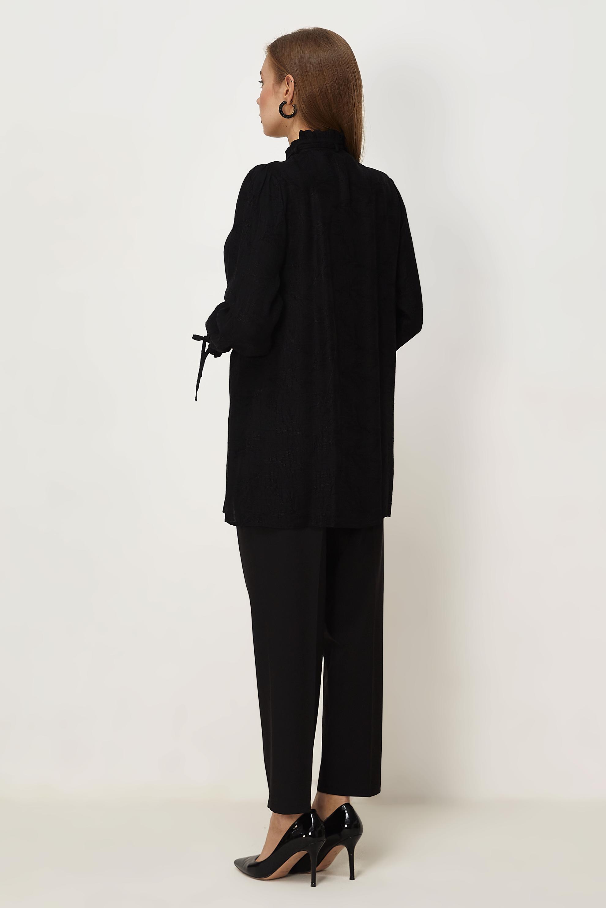Hijab clothing BLACK TIED JACQUARD TUNIC 46617