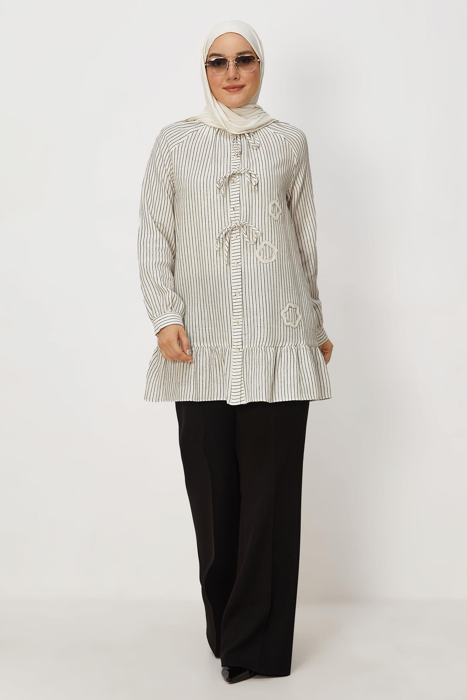 Tesettür giyim SİYAH 46665 MUSLİN 2344 TUNİK 38-42 TEK36