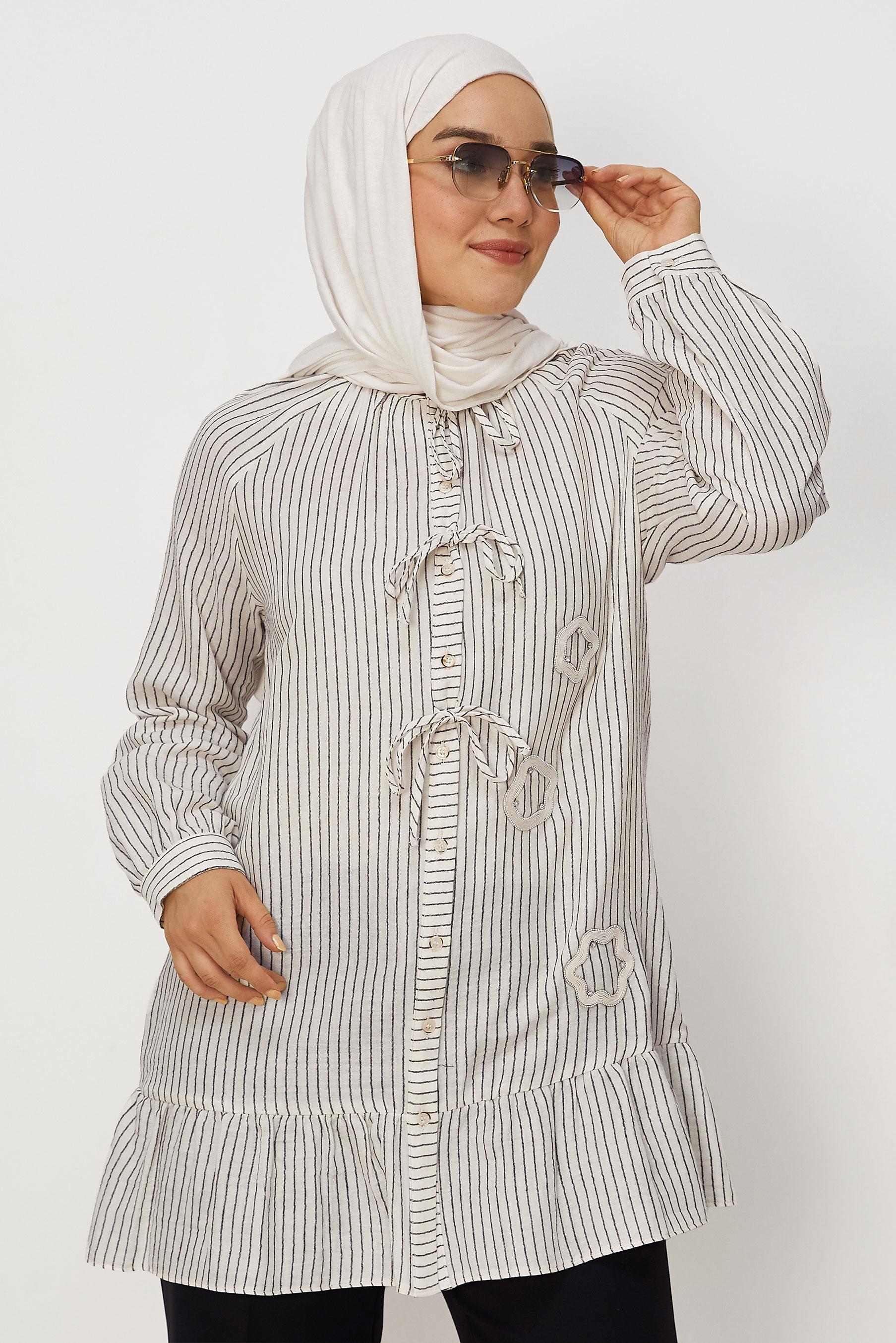 Tesettür giyim SİYAH 46665 MUSLİN 2344 TUNİK 38-42 TEK36