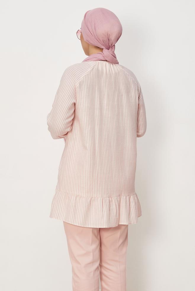 Tesettür giyim PEMBE 46665 MUSLİN 2344 TUNİK 38-42 TEK36 - ALVİNA
