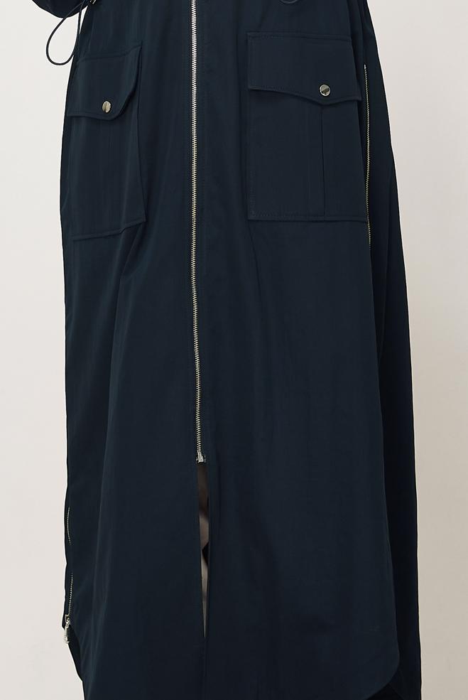 Hijab-Kleidung NAVY BLAU GESMOKTER TAILLEN-TRENCHCOAT 11001 - ALVİNA