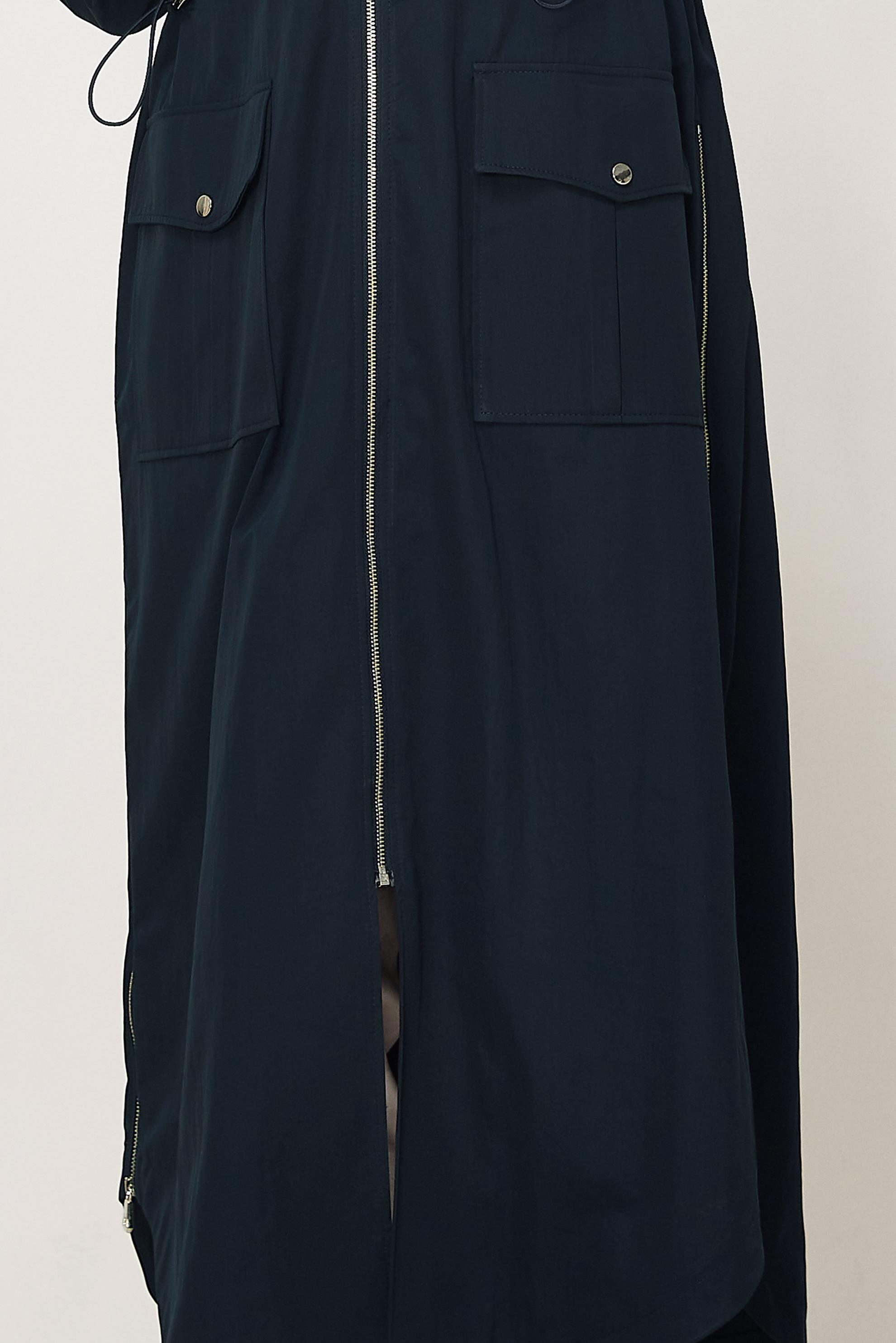 Hijab-Kleidung NAVY BLAU GESMOKTER TAILLEN-TRENCHCOAT 11001