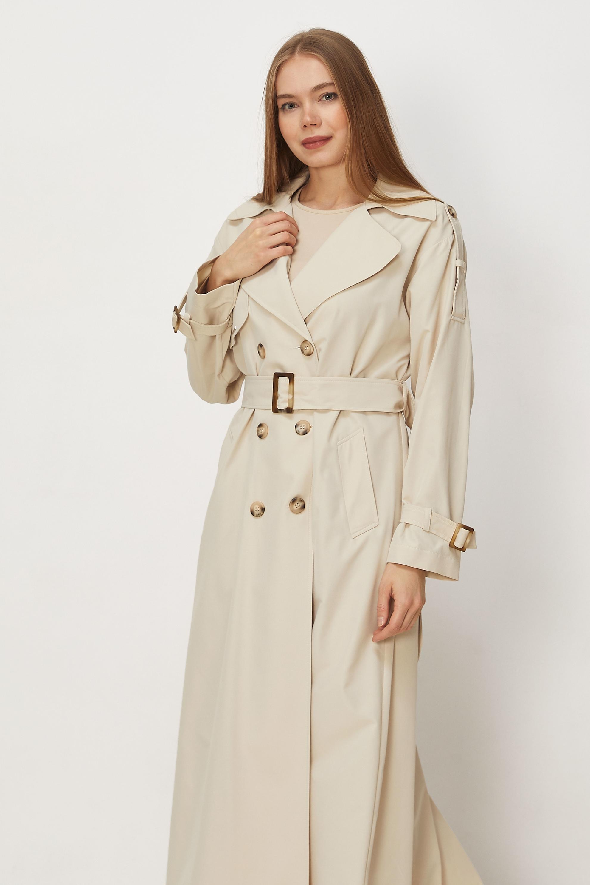 Hijab-Kleidung BEIGE TRENCHCOAT MIT GÜRTEL 11002