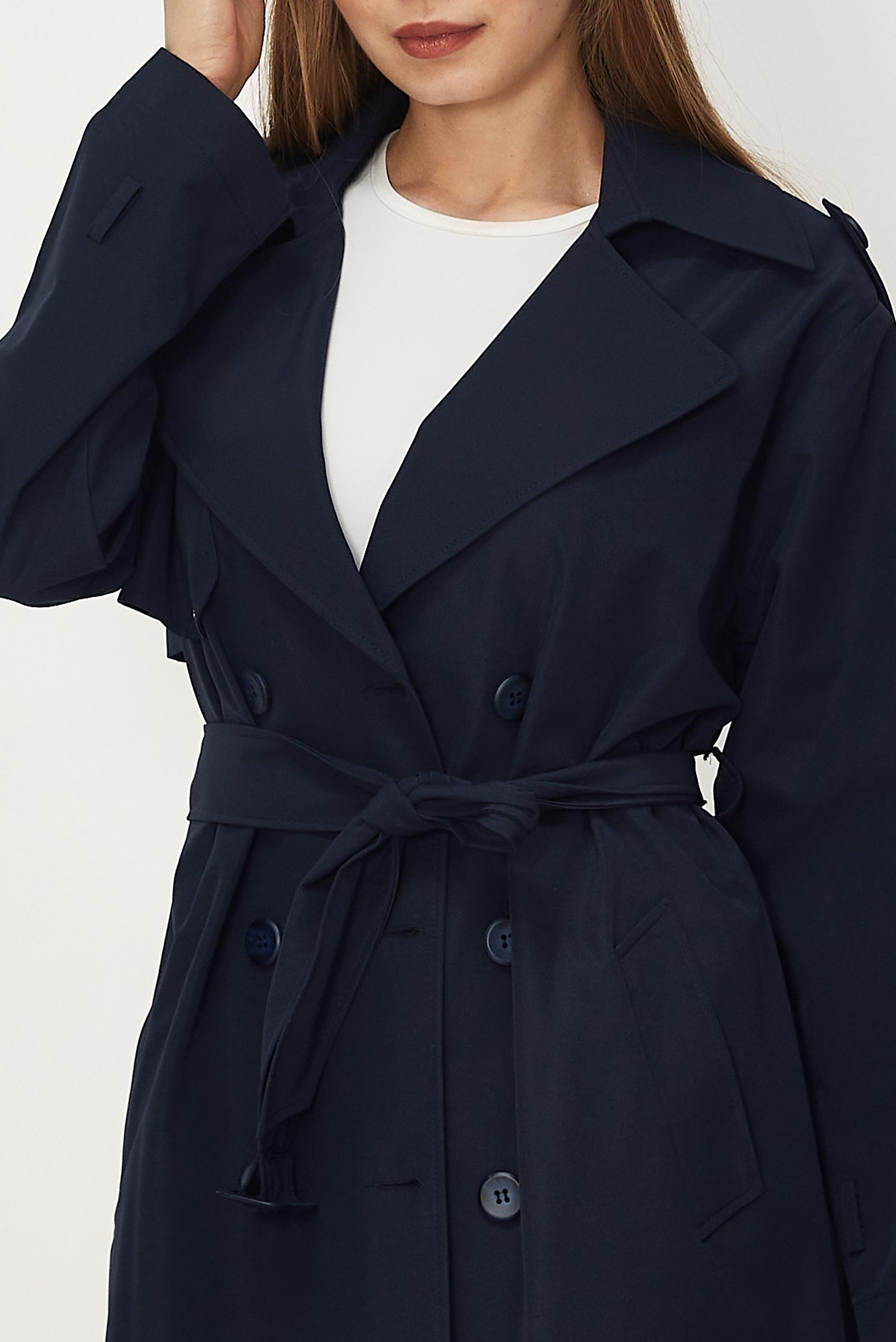 Hijab-Kleidung NAVY BLAU TRENCHCOAT MIT GÜRTEL 11002