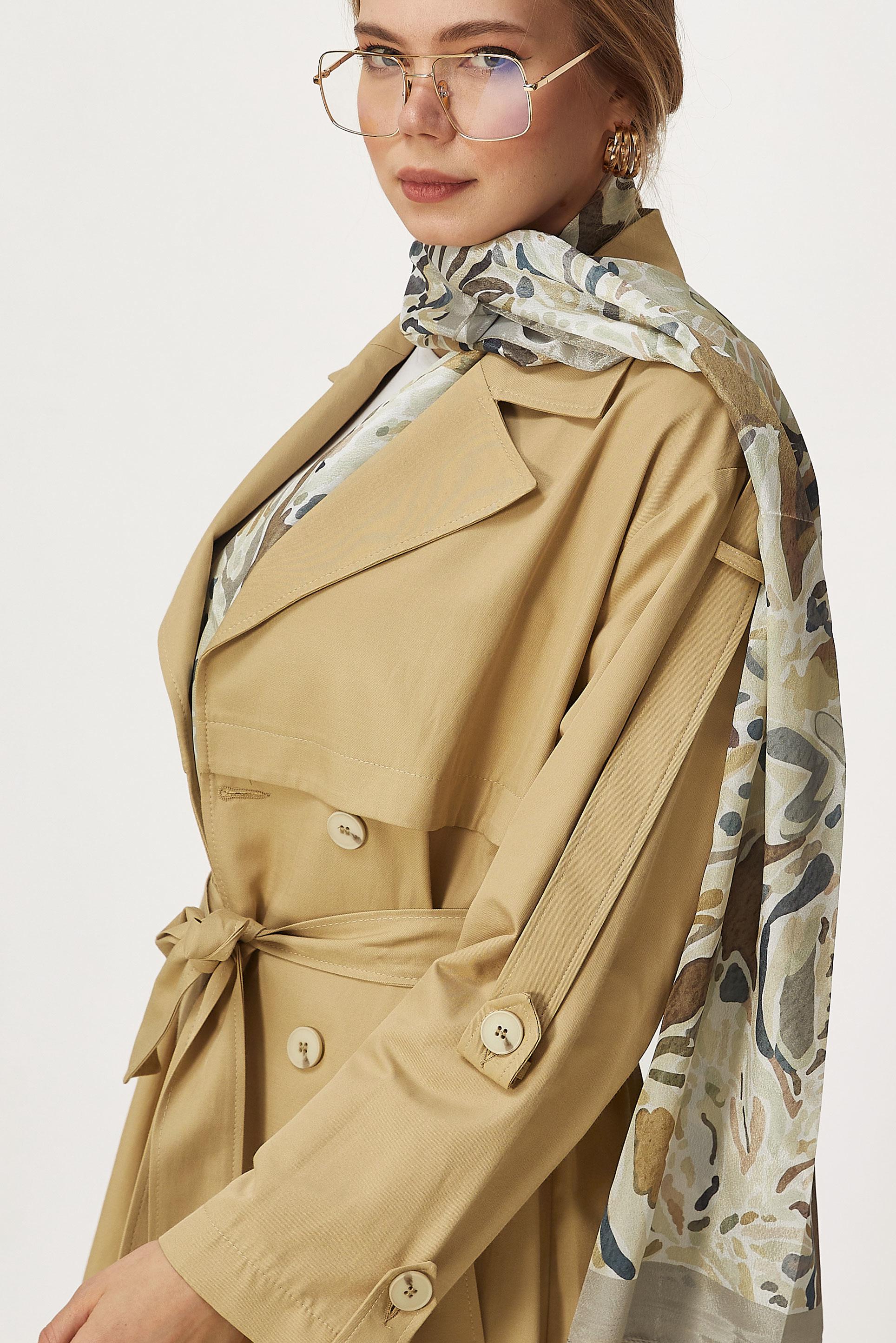 Hijab-Kleidung BRAUN TRENCHCOAT MIT GÜRTEL 11003