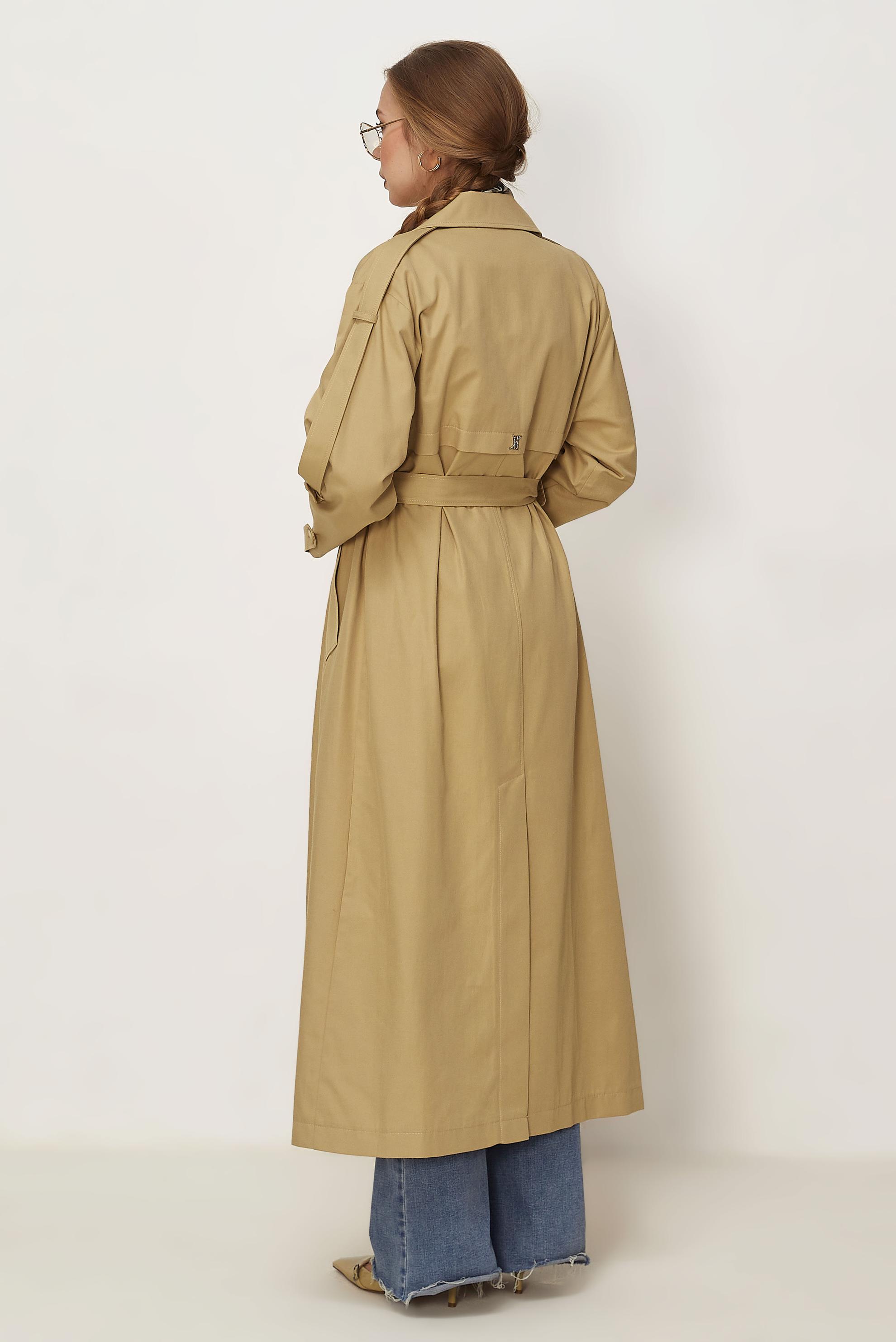 Hijab-Kleidung BRAUN TRENCHCOAT MIT GÜRTEL 11003