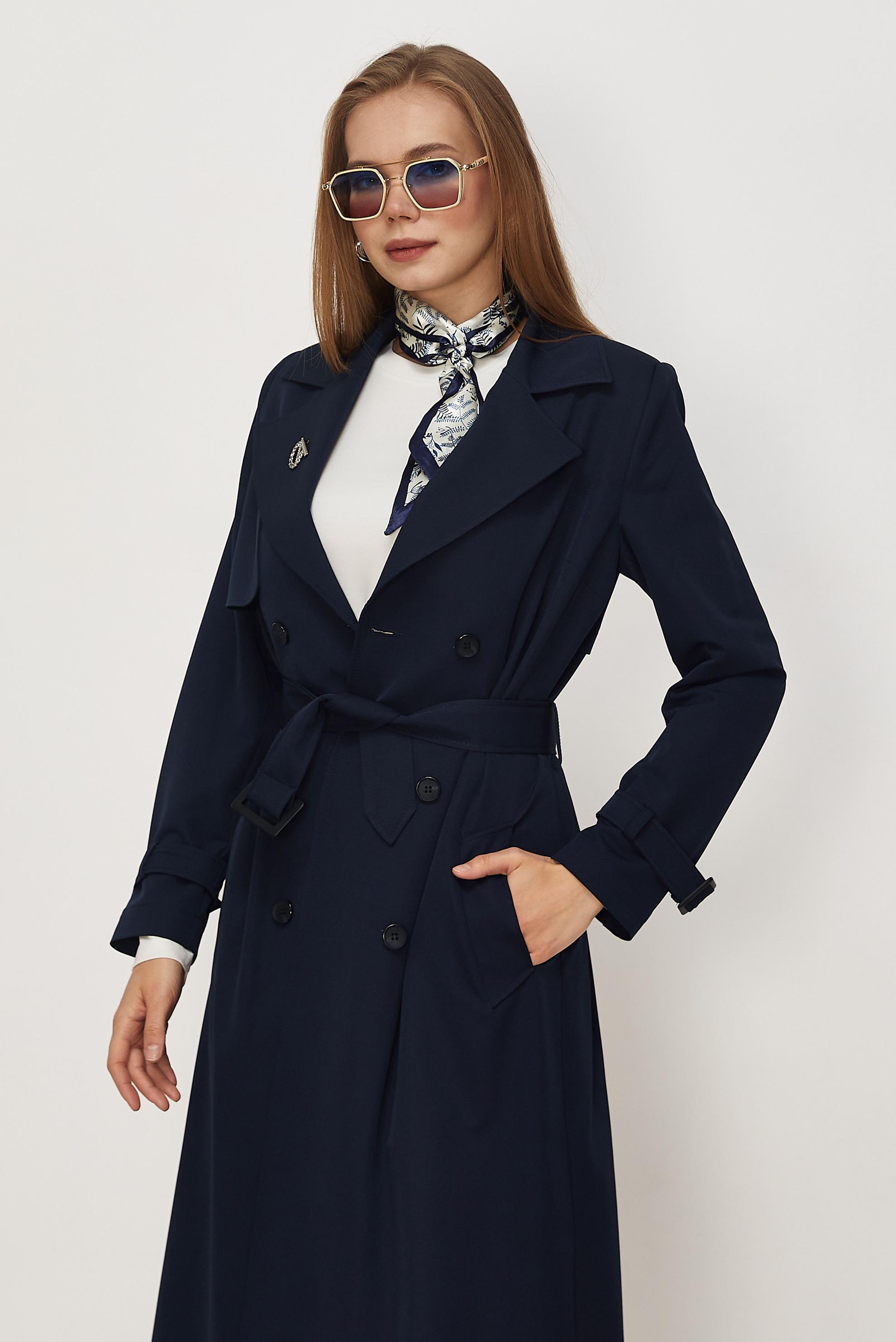 Vêtements hijab BLEU MARINE TRENCH CEINTURÉ 11010