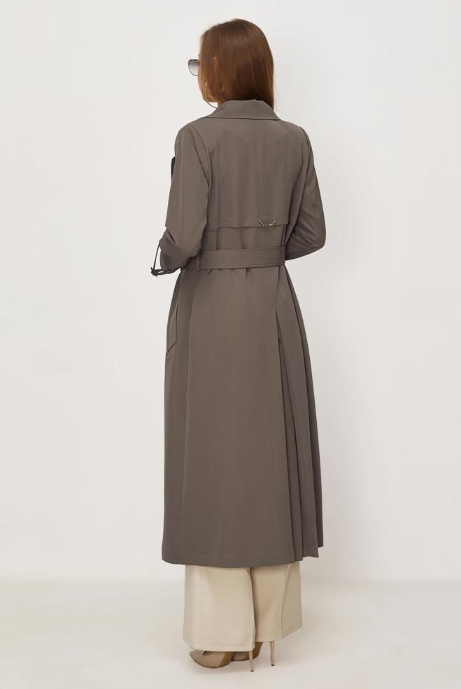 Vêtements hijab BRUN TRENCH CEINTURÉ 11010 - ALVİNA