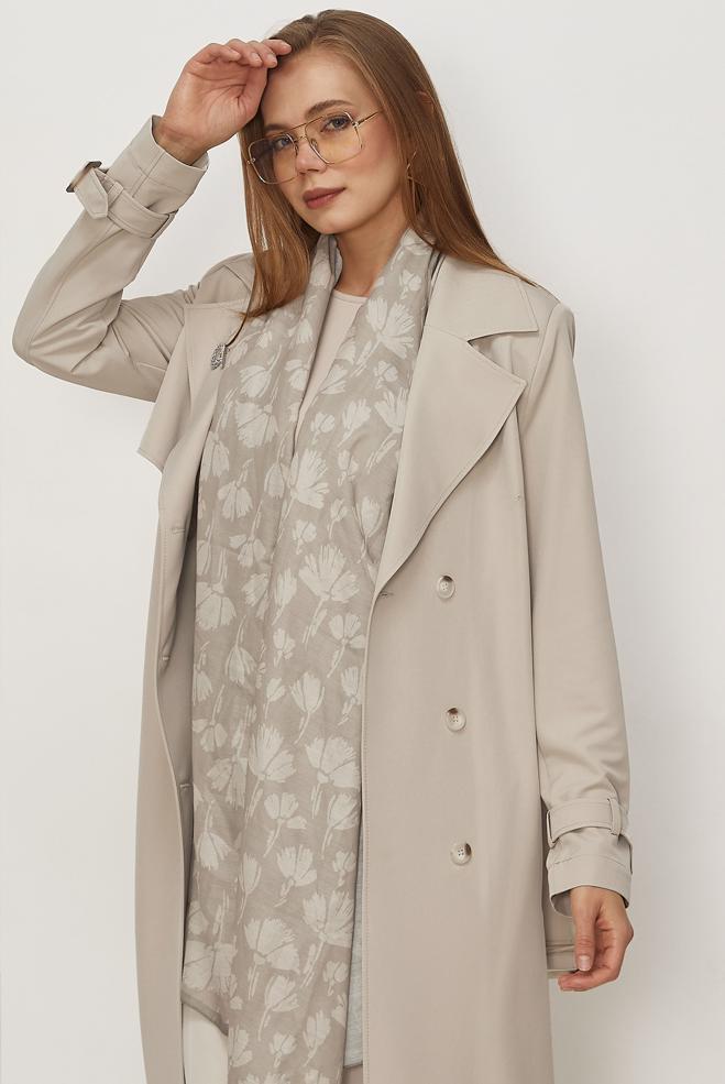 Vêtements hijab BEIGE TRENCH CEINTURÉ 11010 - ALVİNA