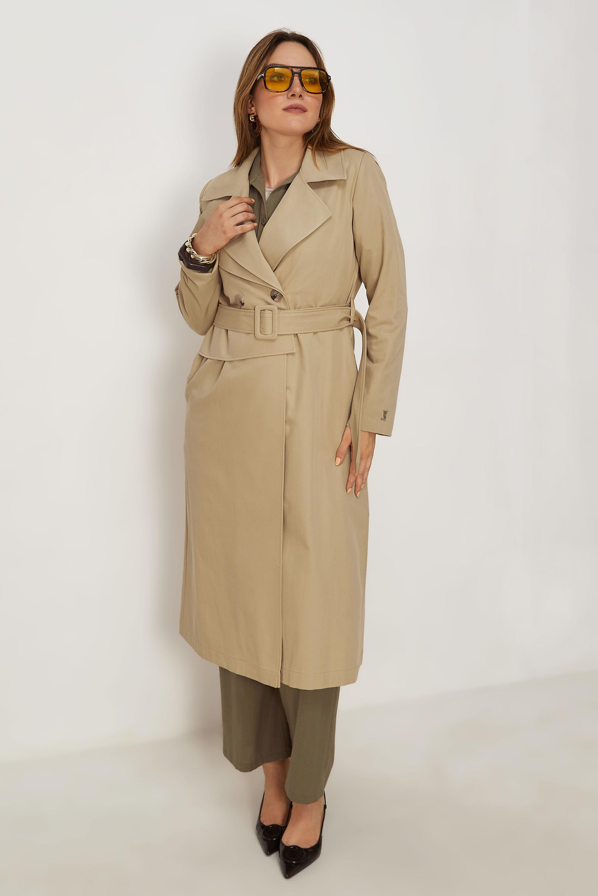 Hijab clothing BROWN BELTED TRENCH COAT 11023