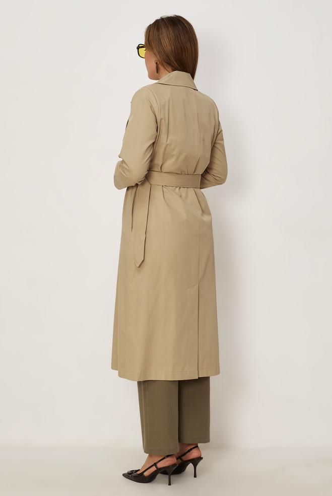 Hijab clothing BROWN BELTED TRENCH COAT 11023 - ALVİNA