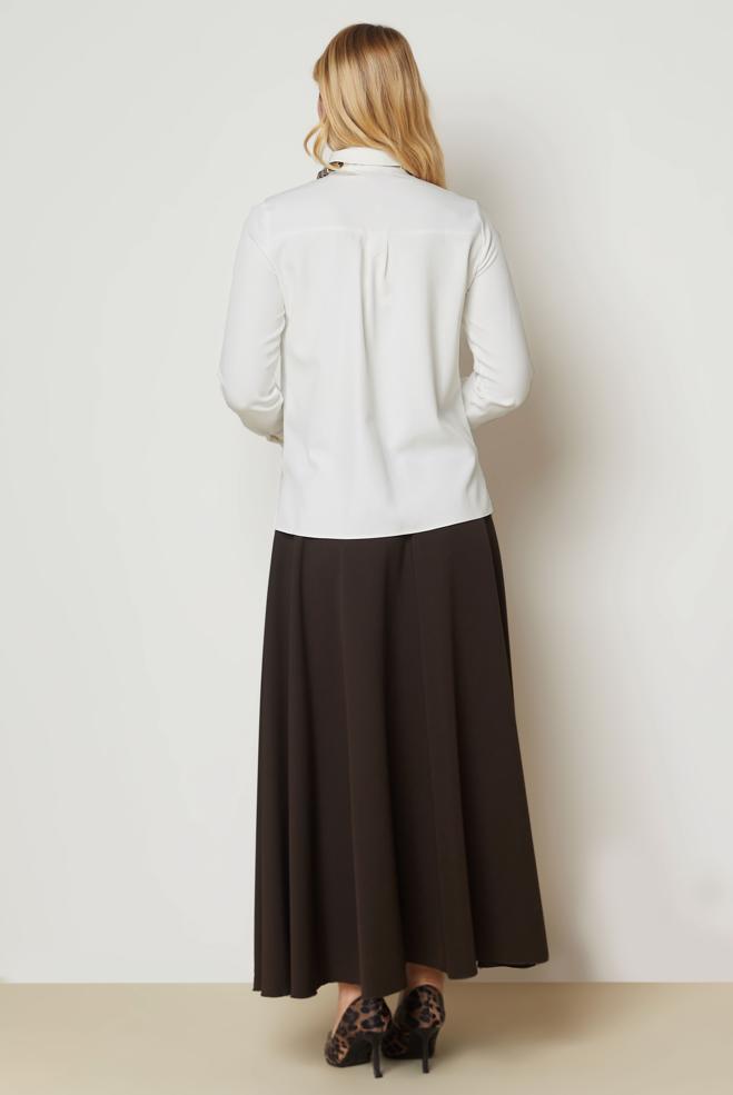 Hijab clothing WHITE SHIRT COLLAR BLOUSE 47143 - ALVİNA