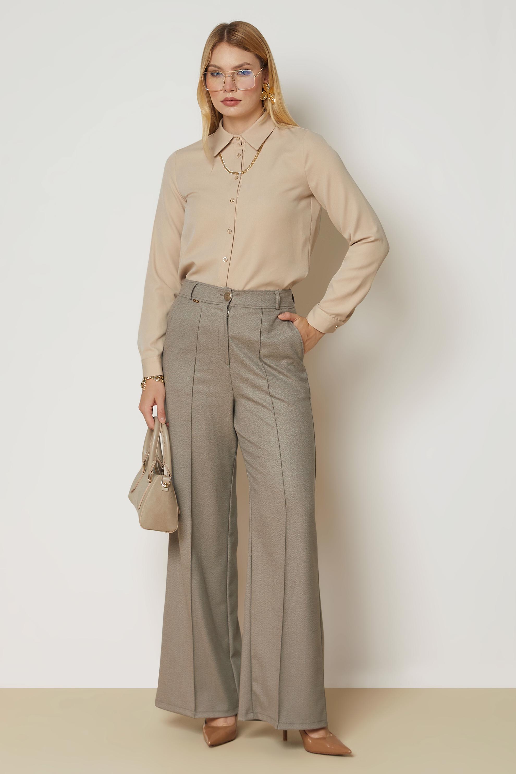 Vêtements hijab BEIGE CHEMISIER À COL CHEMISE 47143