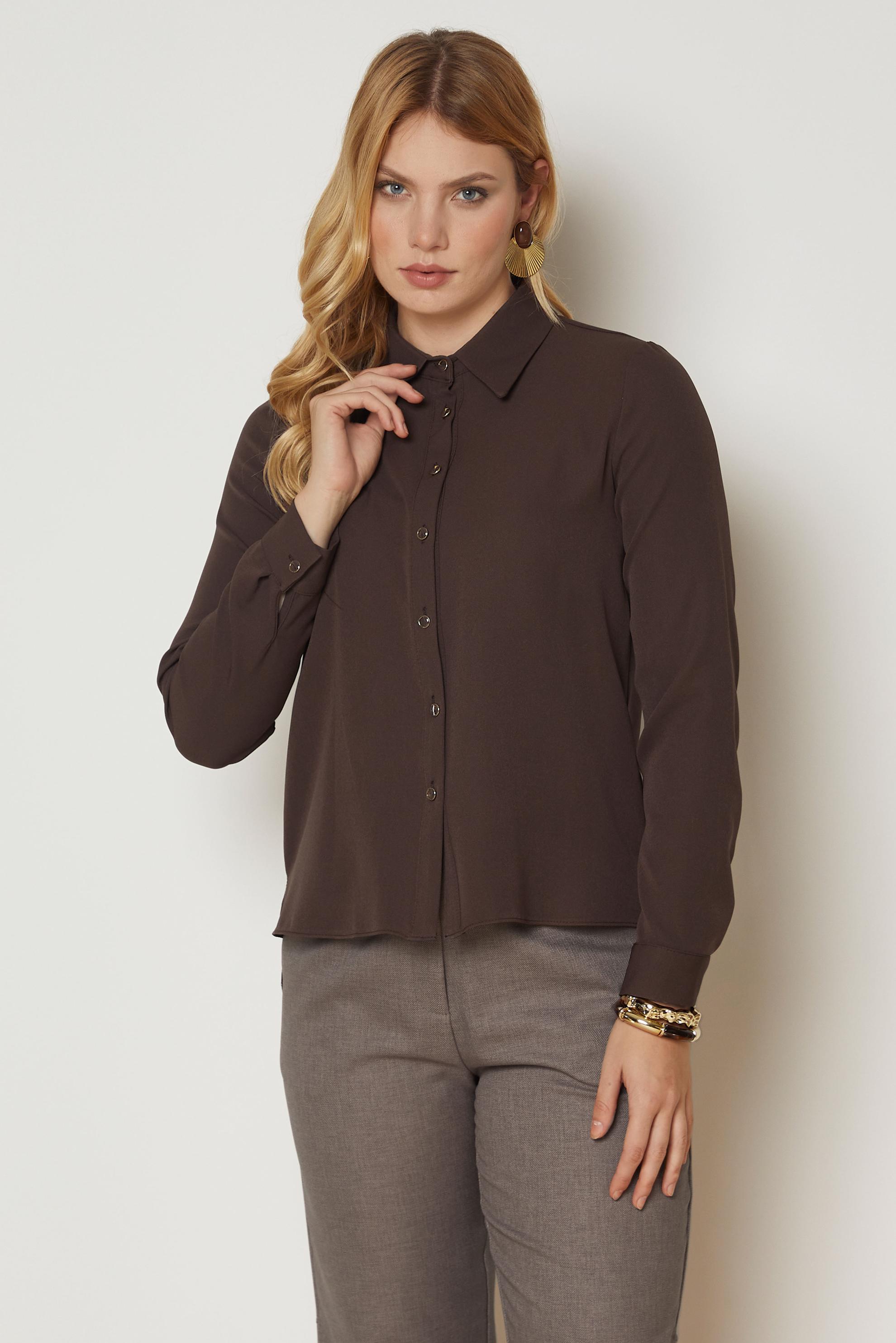 Hijab clothing BROWN SHIRT COLLAR BLOUSE 47143