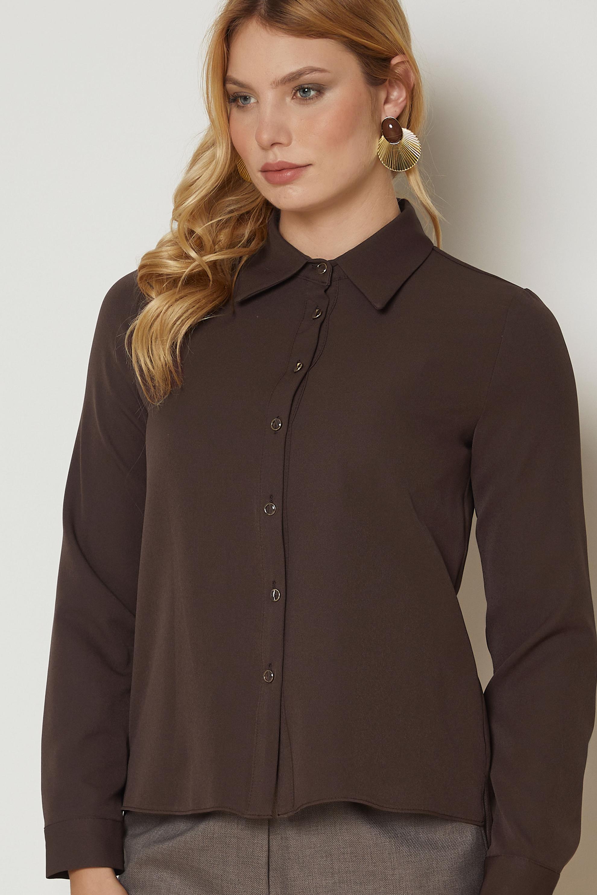 Hijab clothing BROWN SHIRT COLLAR BLOUSE 47143