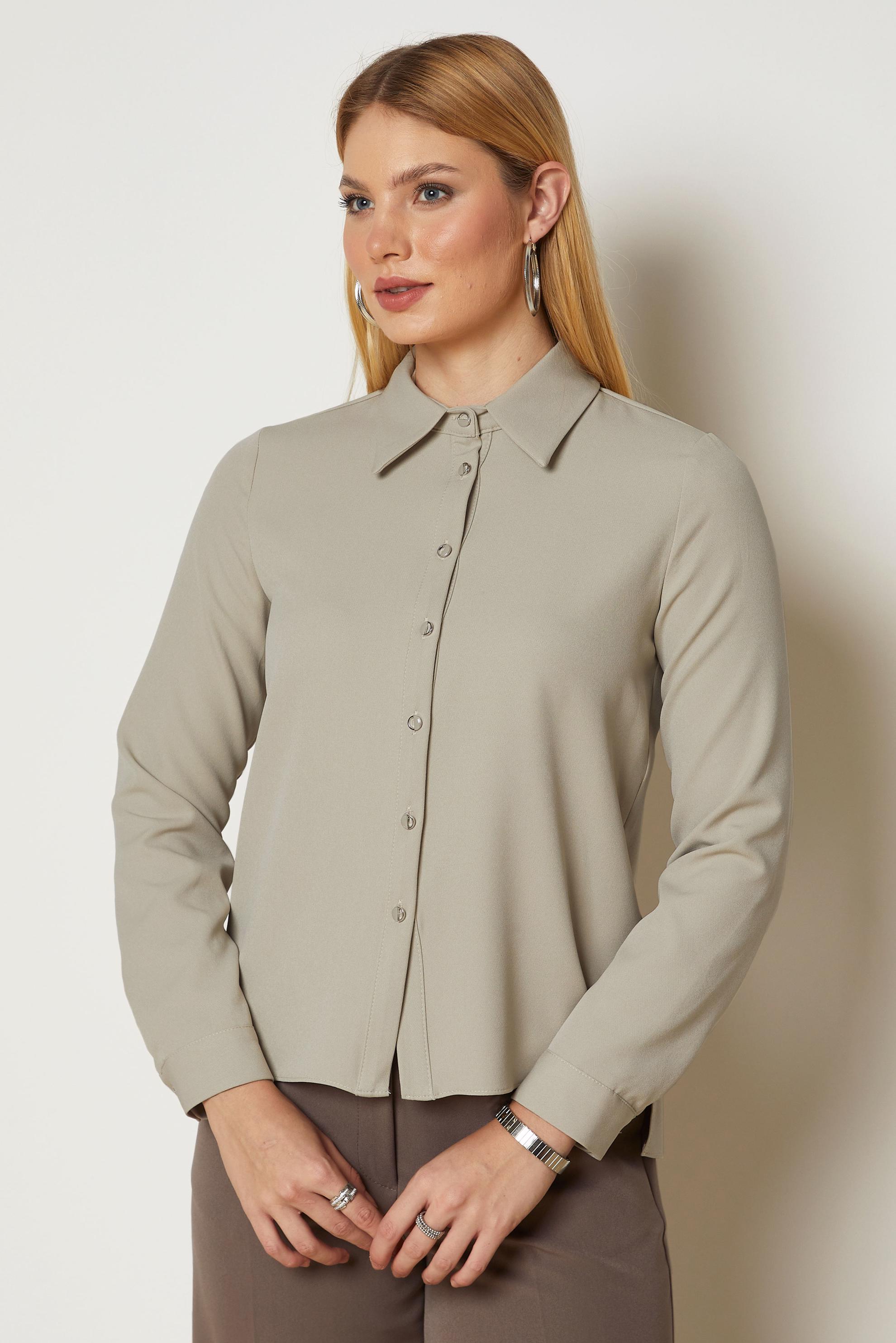 Hijab clothing BEIGE SHIRT COLLAR BLOUSE 47143