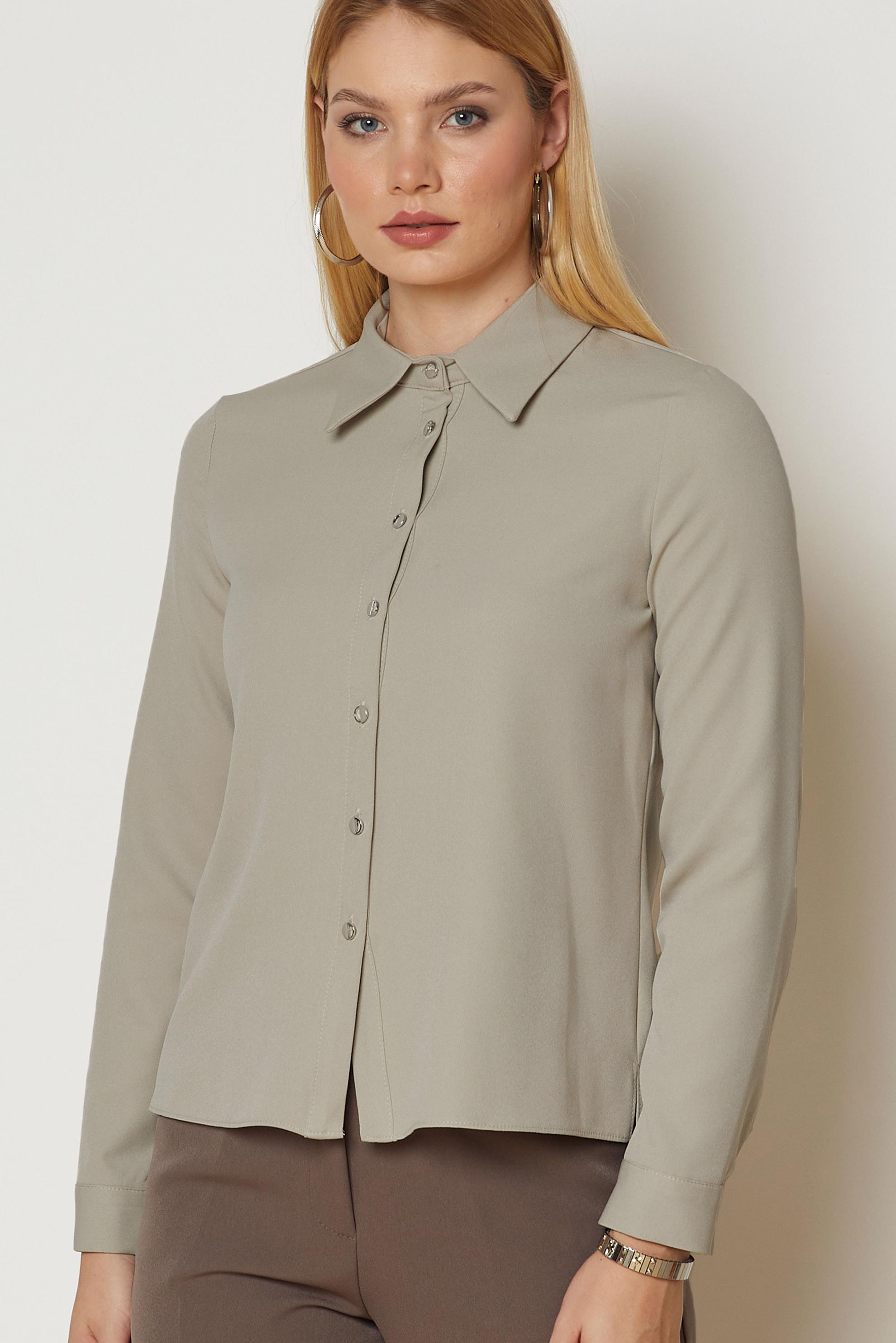Hijab clothing BEIGE SHIRT COLLAR BLOUSE 47143