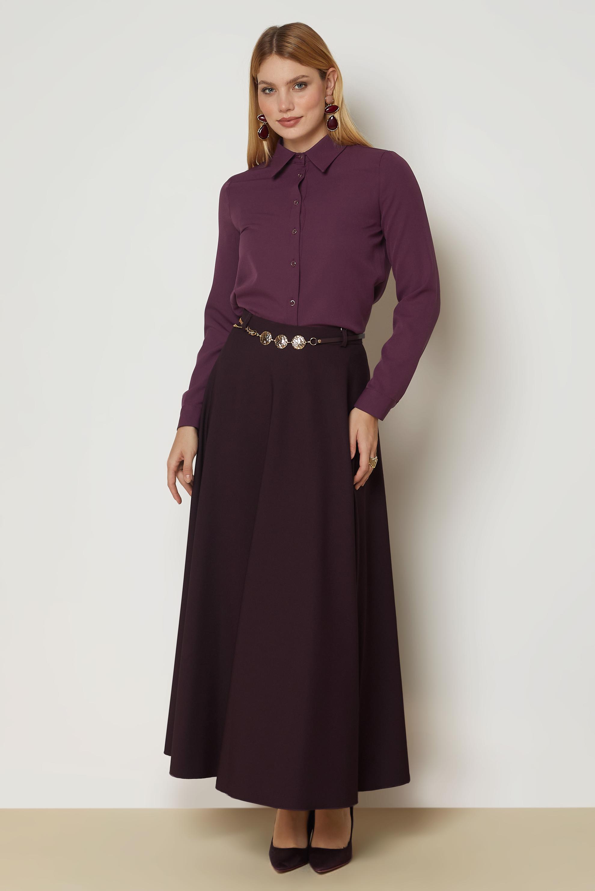 Hijab clothing BROWN SHIRT COLLAR BLOUSE 47143