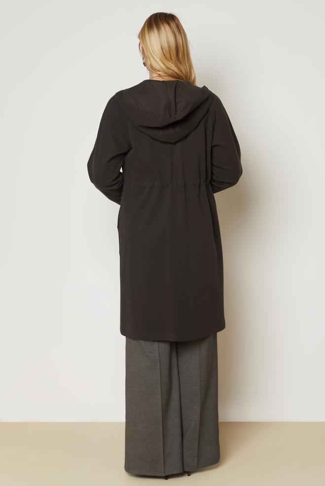 Vêtements hijab BRUN VESTE TAILLE SMOCKÉE 47019 - ALVİNA