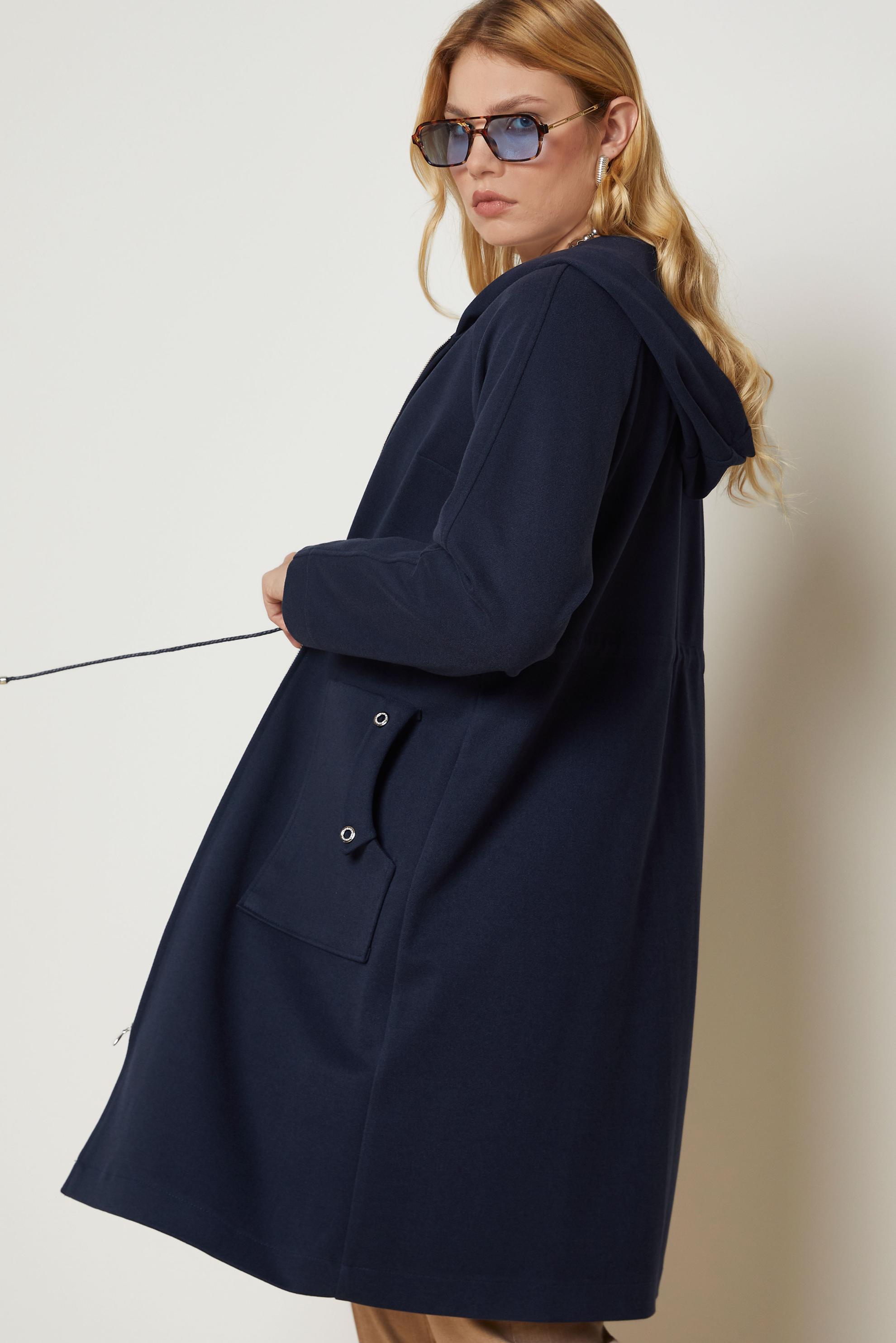 Vêtements hijab BLEU MARINE VESTE TAILLE SMOCKÉE 47019