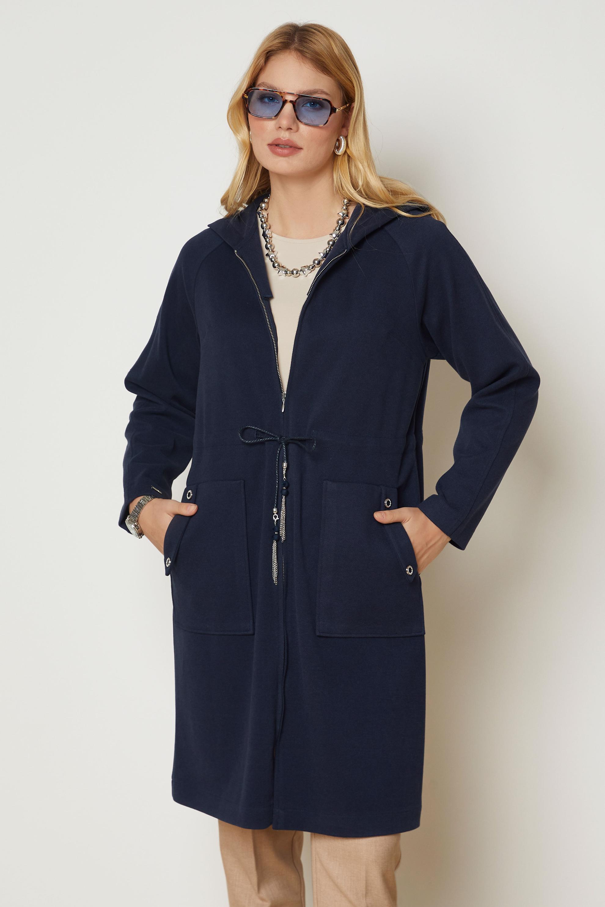 Vêtements hijab BLEU MARINE VESTE TAILLE SMOCKÉE 47019