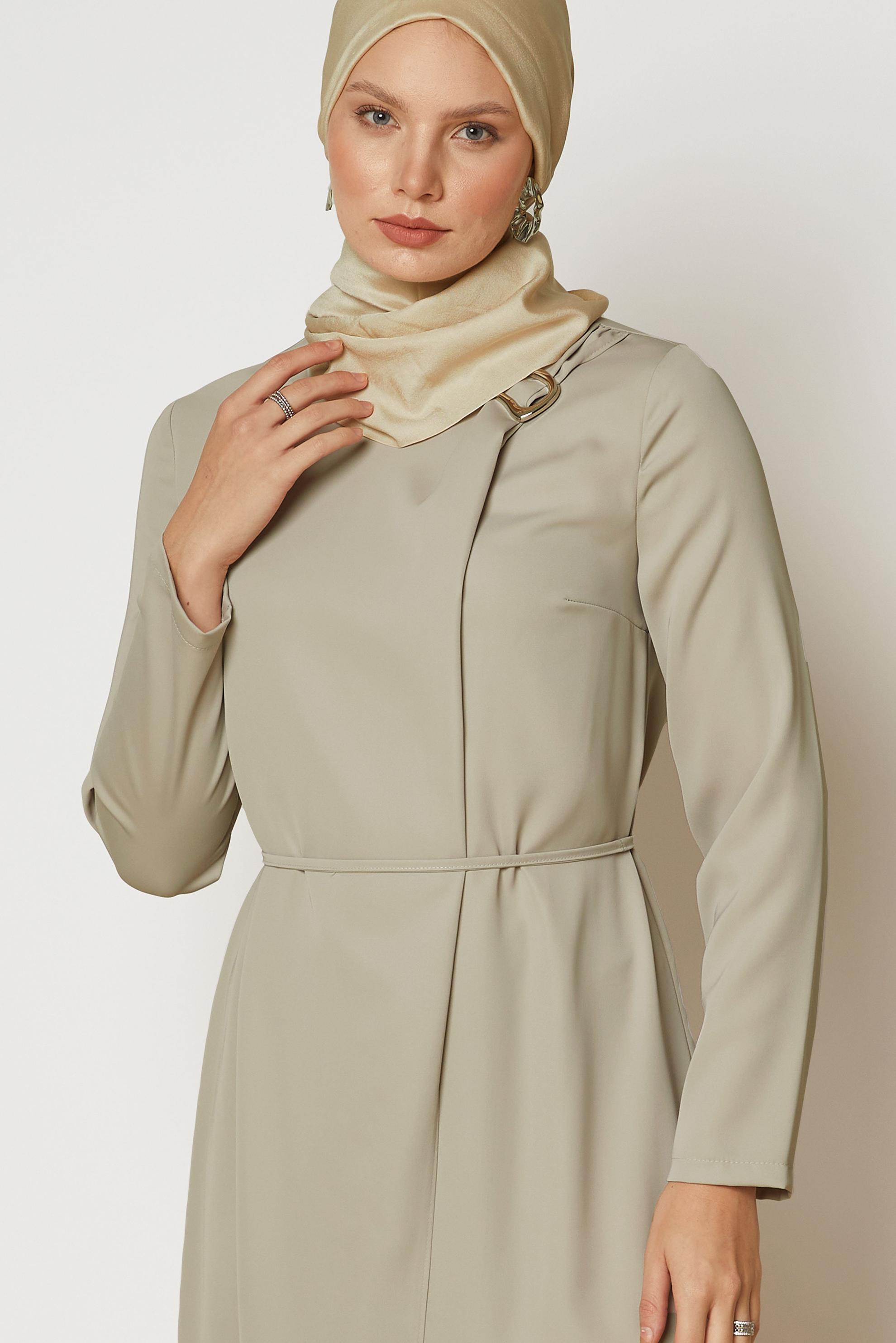 Hijab clothing BEIGE BELTED DRESS 46886
