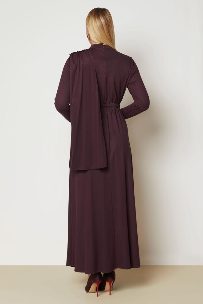 Hijab clothing DAMSON BELTED SUEDE DRESS 47004 - ALVİNA