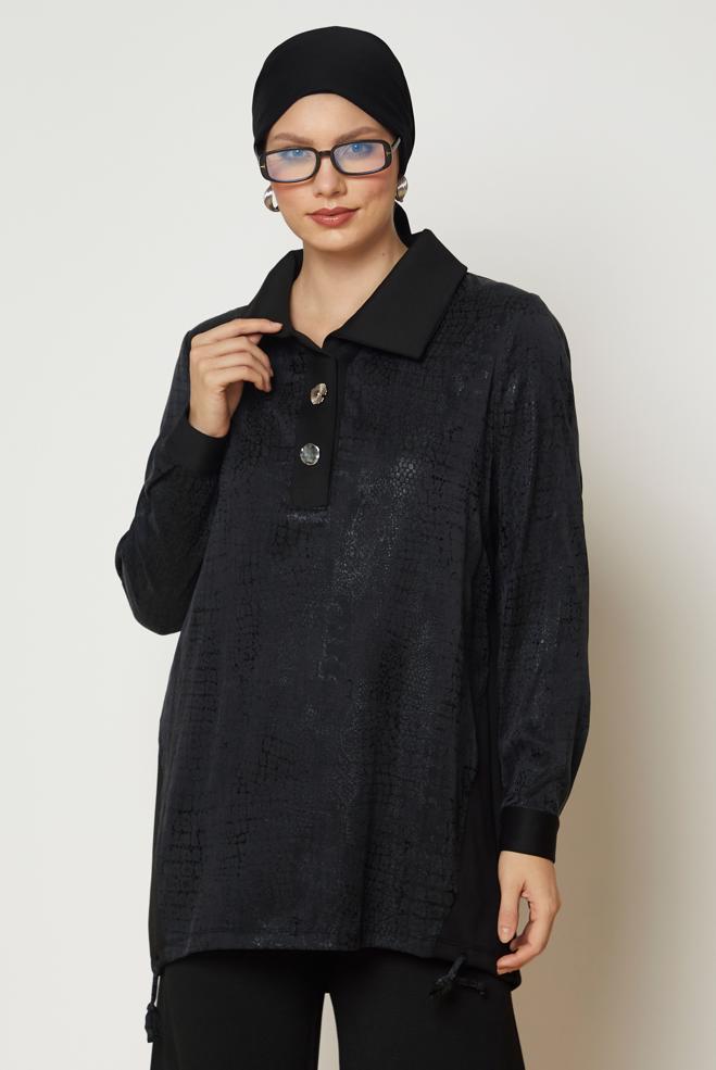 Hijab clothing BLACK 46196 OYSHO EŞOFMAN TUNİK 38-44 - ALVİNA