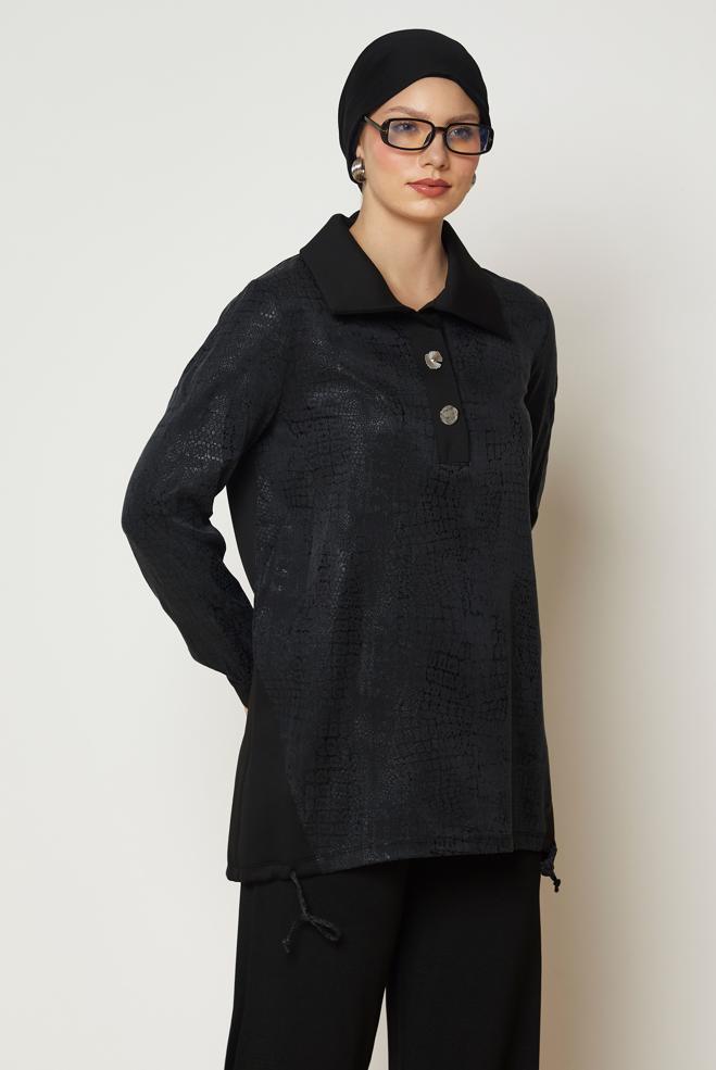 Hijab clothing BLACK 46196 OYSHO EŞOFMAN TUNİK 38-44 - ALVİNA