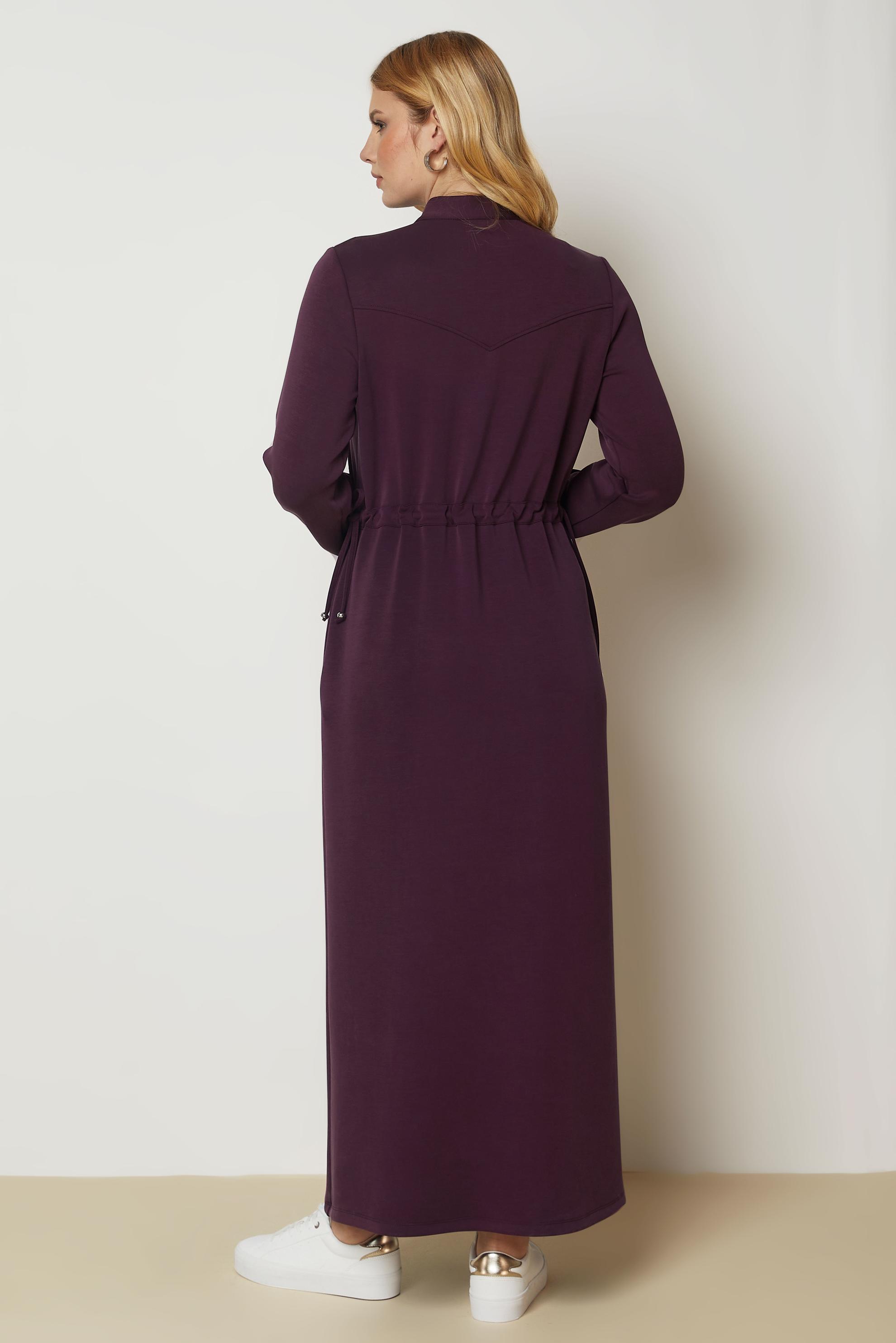 Vêtements hijab BRUN ROBE DE SURVÊTEMENT TAILLE SMOCKÉE 47034