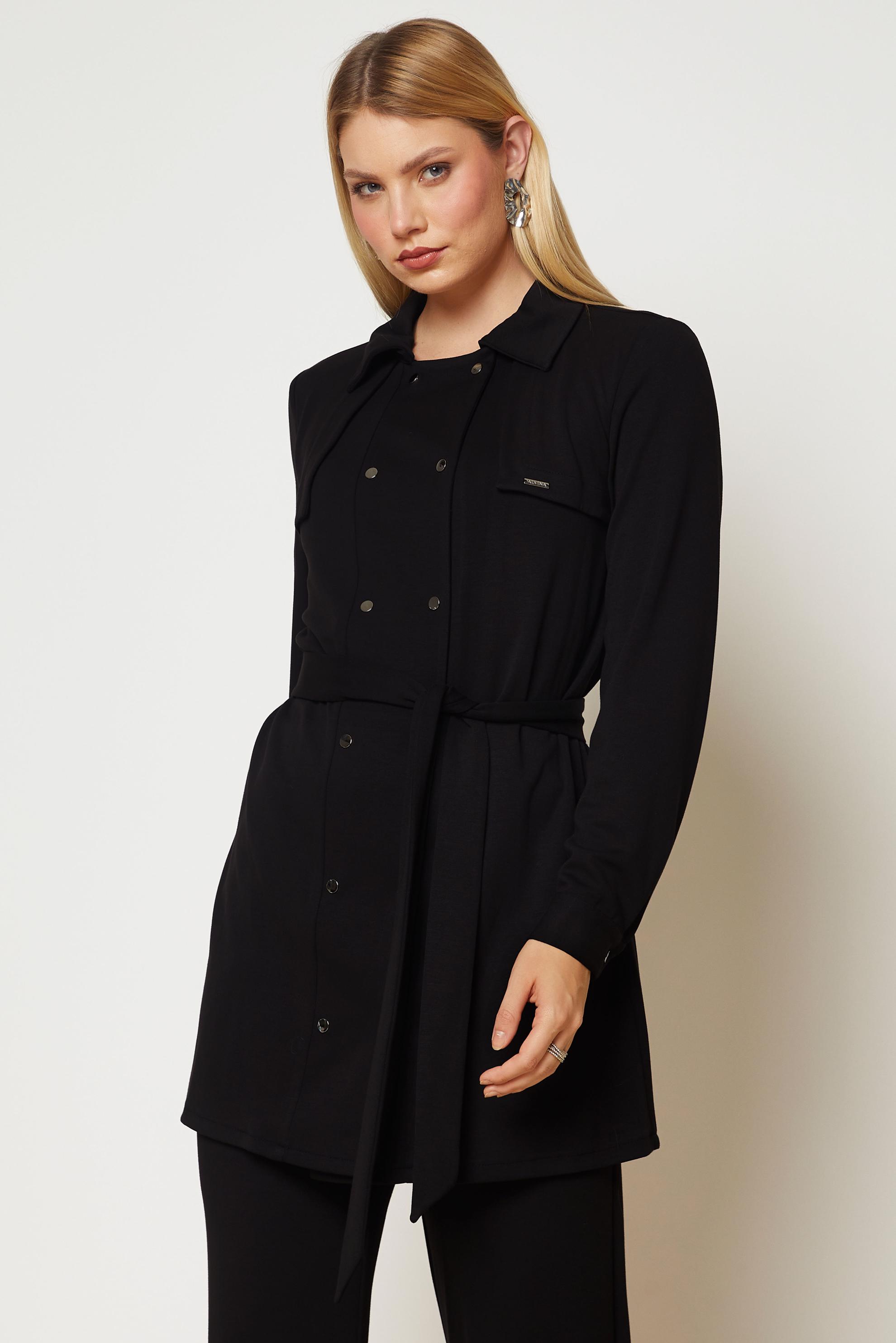 Hijab clothing BLACK BELTED TRACKSUIT SET 47036
