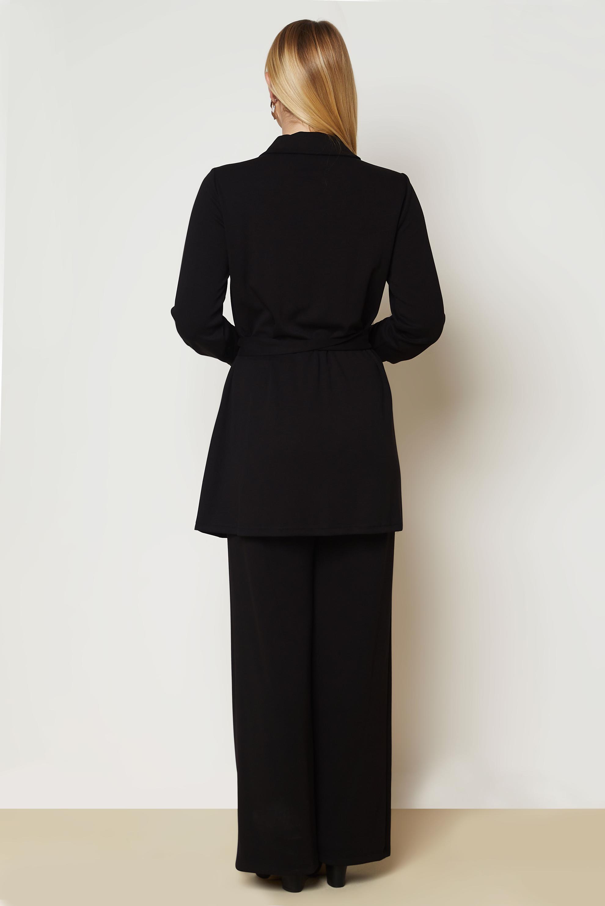 Hijab clothing BLACK BELTED TRACKSUIT SET 47036