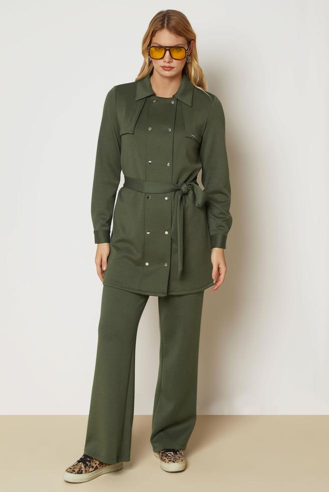 Hijab clothing KHAKI BELTED TRACKSUIT SET 47036 - ALVİNA