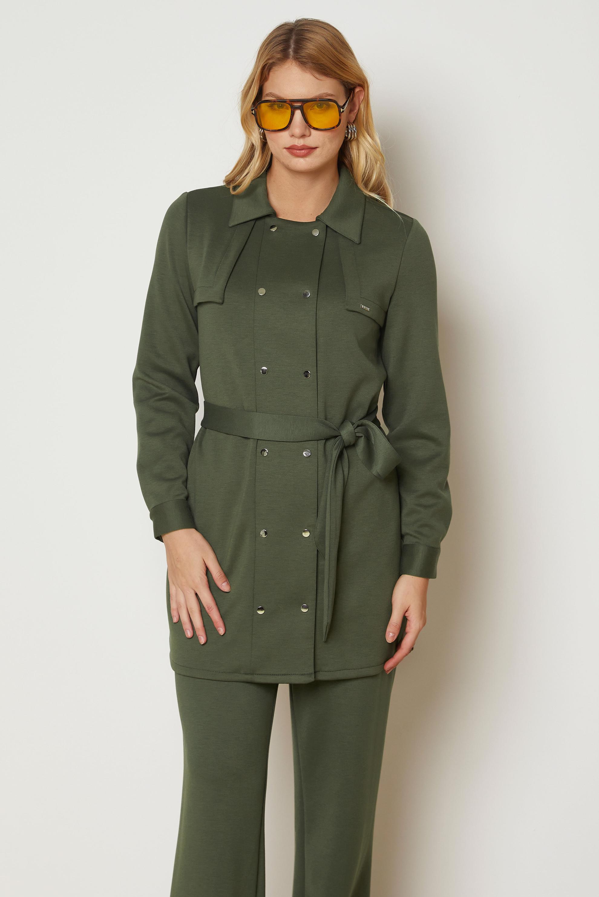 Hijab clothing KHAKI BELTED TRACKSUIT SET 47036